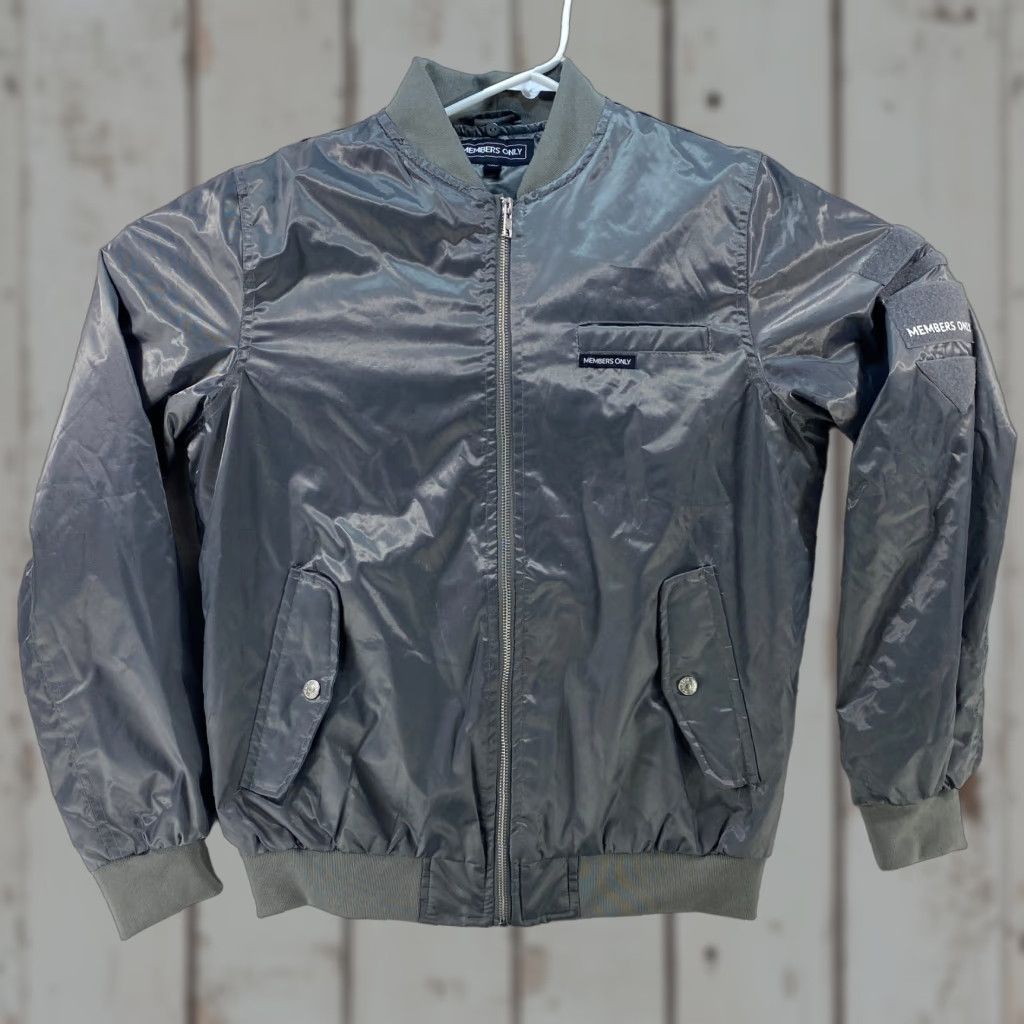 Members Only VINTAGE Members Only Jacket Mens Small S Gray Full Zip Bomber Racer Coat Lined Size US S / EU 44-46 / 1 - 1 Thumbnail