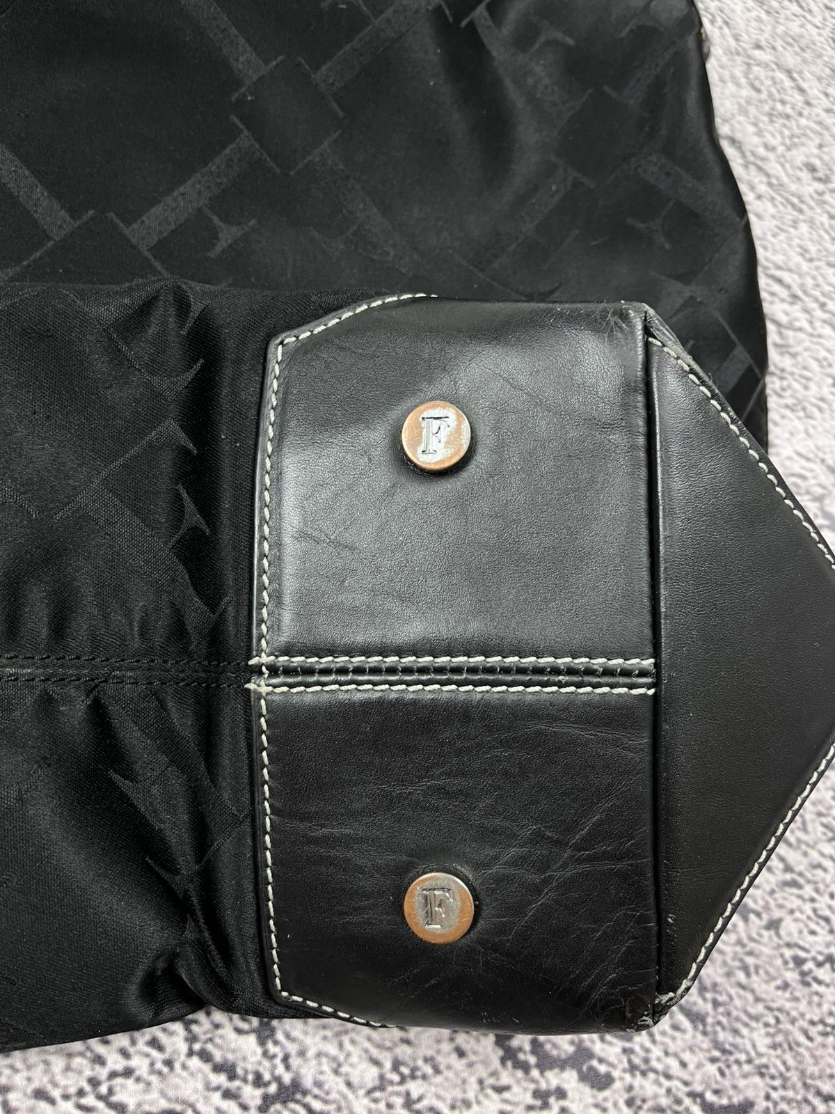Gianfranco Ferre Vintage Ferre Milano F Monogrammed Logo Hobo Bag Gothic Size ONE SIZE - 6 Thumbnail