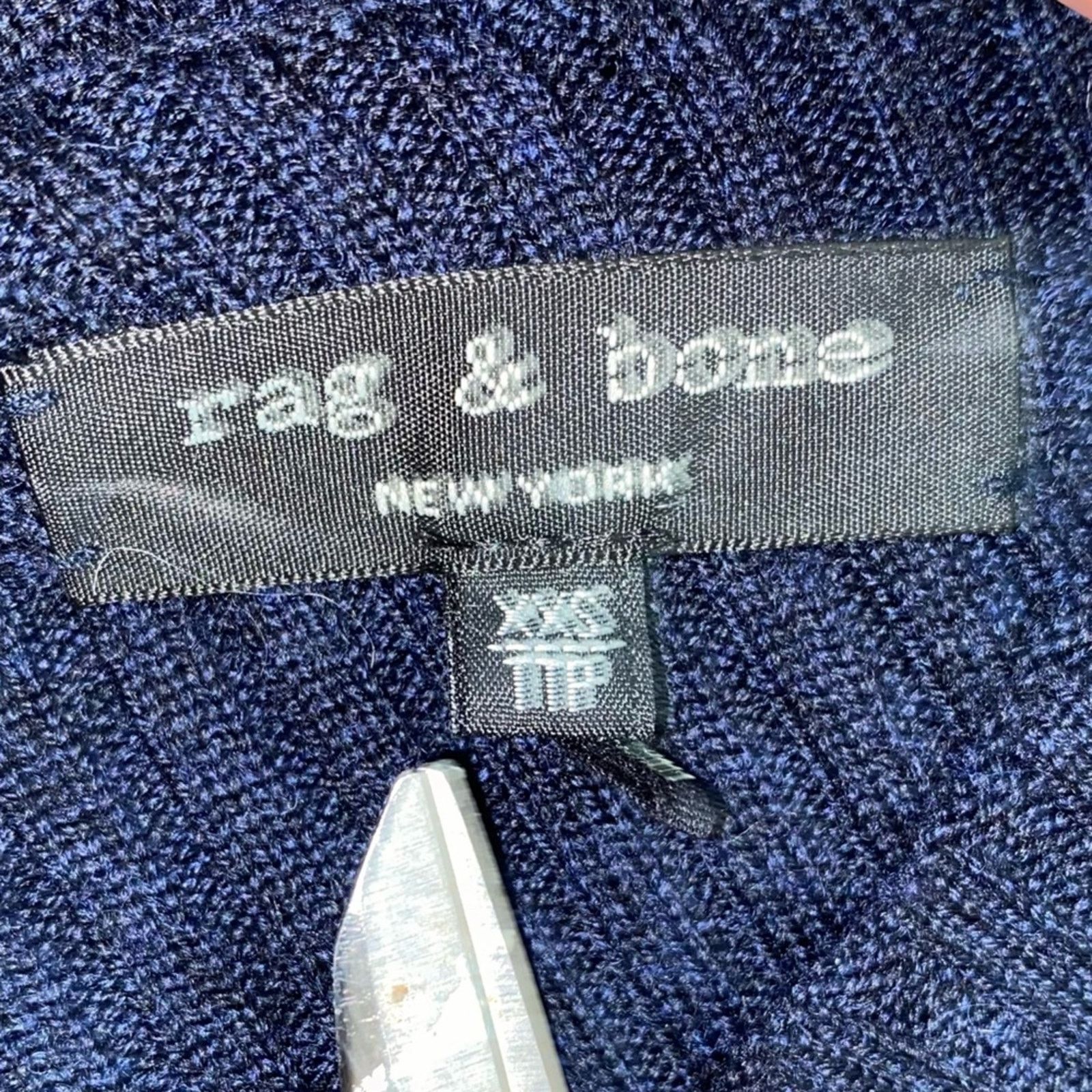 Rag & Bone RAG & BONE $398 Reanna Blue Black Sweater NWOT XXS Size XXS / US 00 / IT 34 - 4 Thumbnail