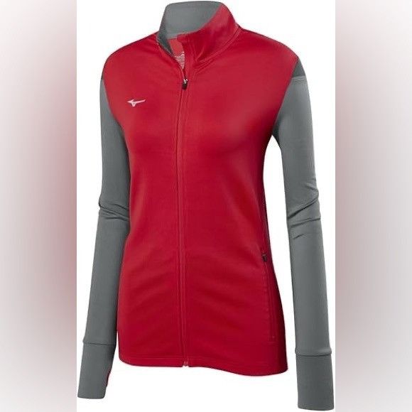Mizuno NWT MIZUNO WOMEN’S HORIZON FULL ZIP CARDINAL/GRAY/CHARCOAL J Size M / US 6-8 / IT 42-44 - 1 Thumbnail
