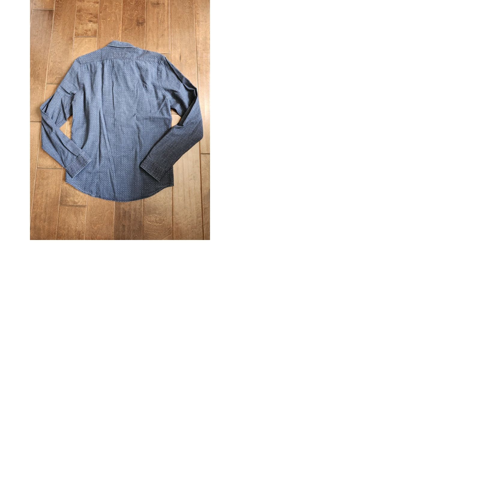 Express Express Shirt Blue Long Sleeve Button Dress Shirt S/P Mens Regular 100% Cotton Solid Collared Size 36R - 10 Thumbnail