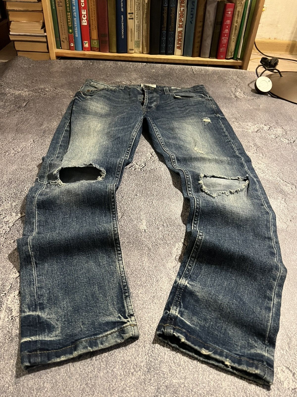 Japanese Brand Destroyed Washed Y2K Skinny Fit / Hysteric Glamour Style 90 Size US 32 / EU 48 - 1 Thumbnail