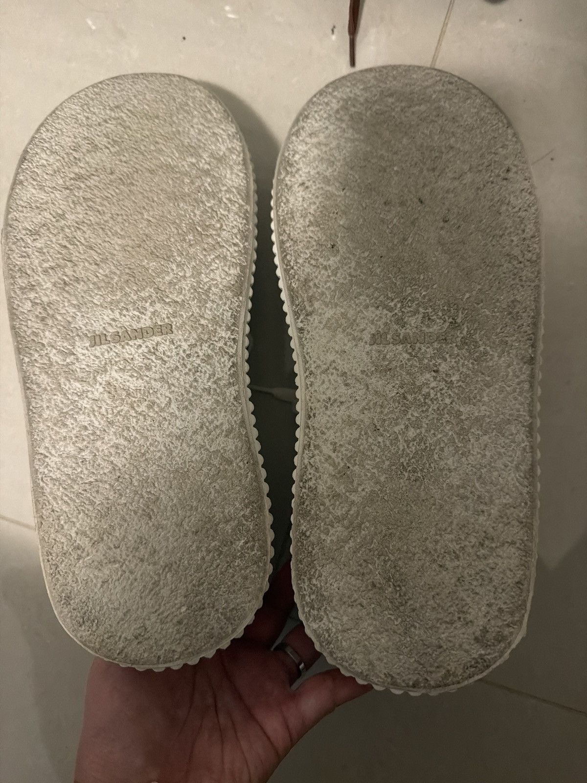 JIL SANDER 40mm Vulcanized leather sneakers