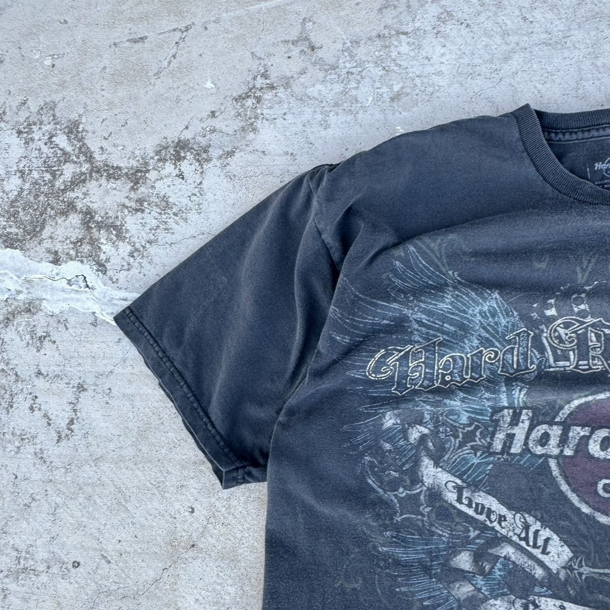 Affliction × Hard Rock Cafe × JNCO Vintage Y2K Faded Black Hard Rock Cafe Graphic Tee Large Size US L / EU 52-54 / 3 - 5 Thumbnail
