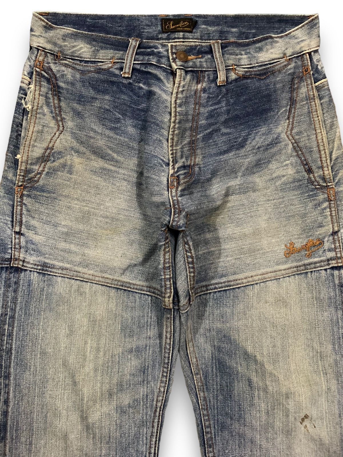 Hysteric Glamour Vintage Sacrifice Japan Selvedge Acid Wash Buckle Back Jeans Size US 30 / EU 46 - 5 Thumbnail
