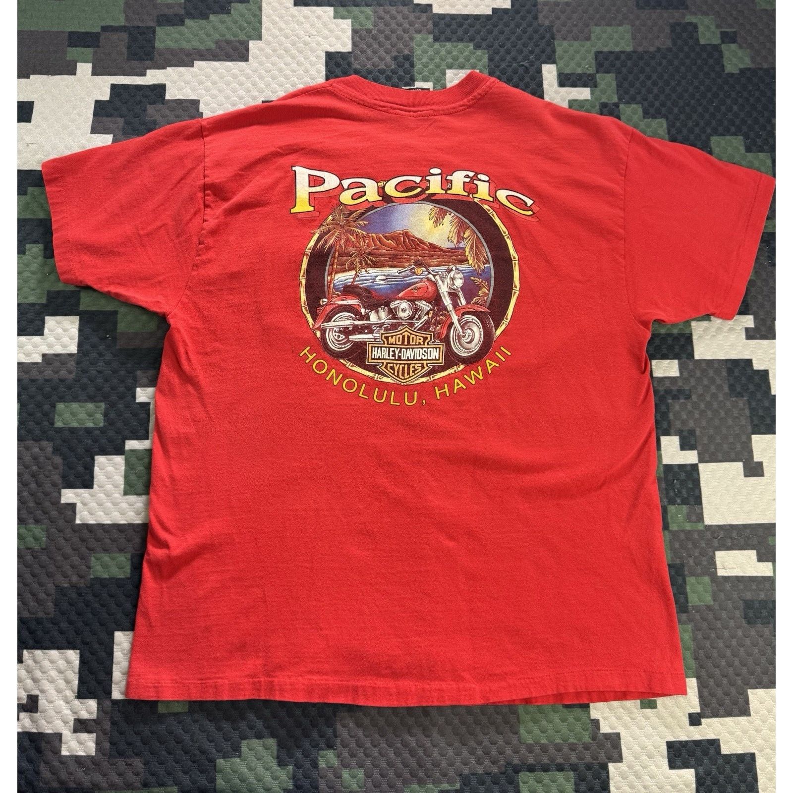 Harley Davidson VTG Harley Davidson Pacific Hawaii Red XL USA Tshirt Size US XL / EU 56 / 4 - 6 Thumbnail