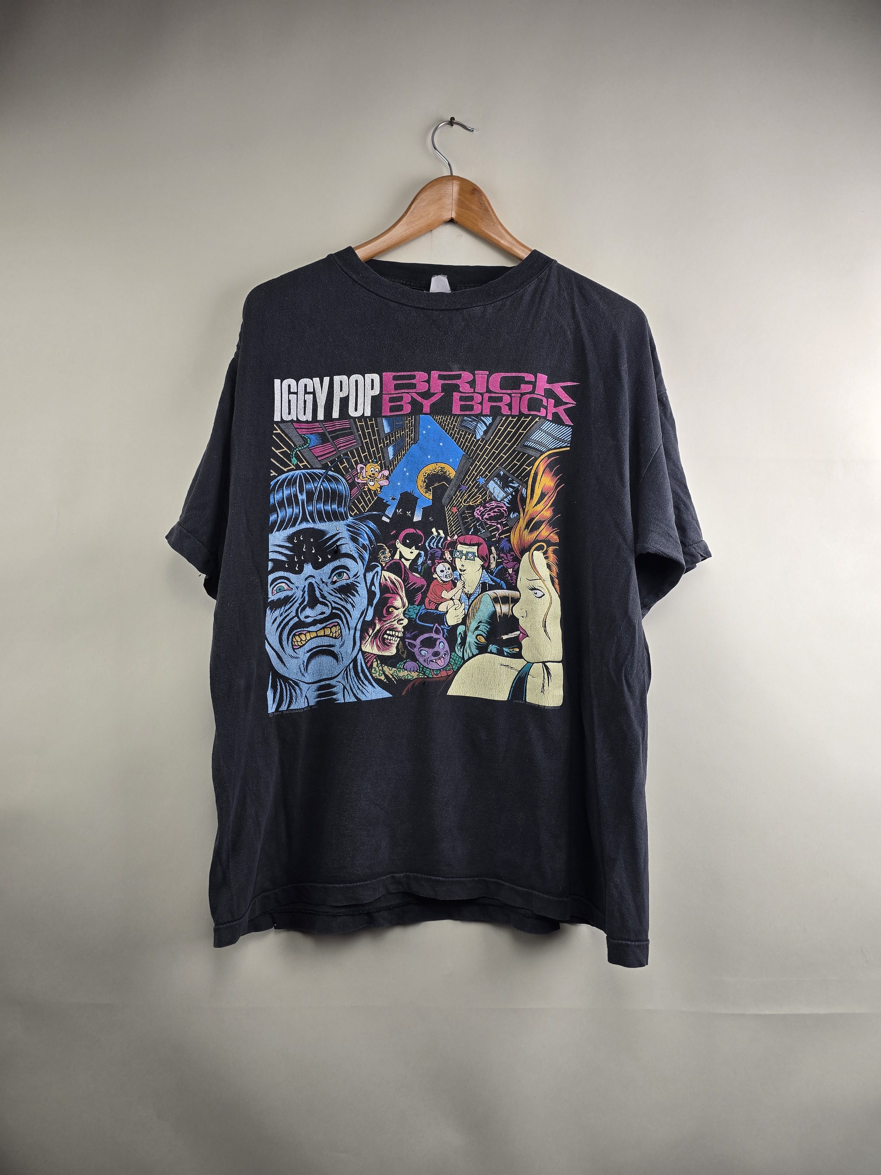 Band Tees × Vintage 1990 Iggy Pop Brick by brick Charles Burns XL