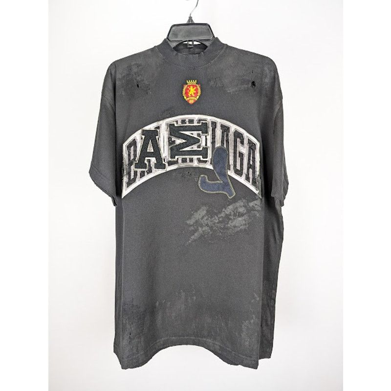 Balenciaga o1rshd1 Q:3 / Oversized T-Shirt in Washed Black Size US S / EU 44-46 / 1 - 1 Thumbnail