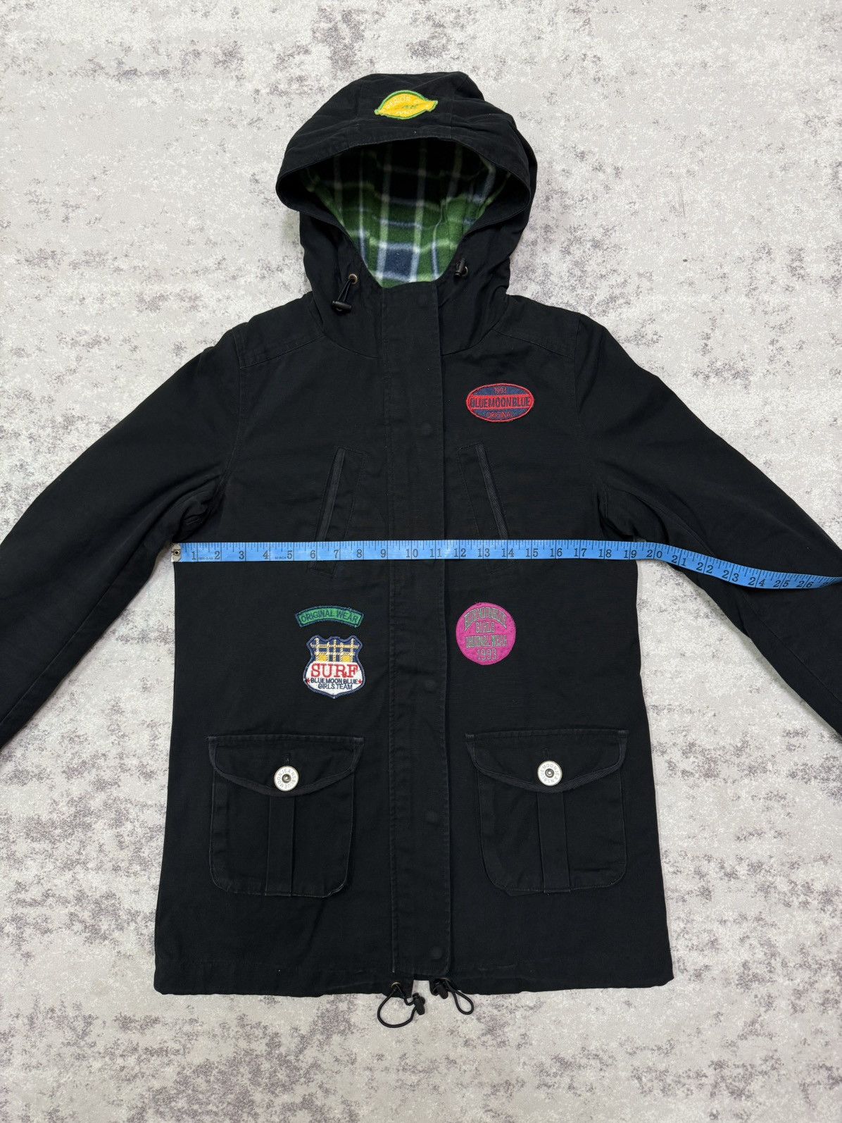 Japanese Brand Bluemoon Jeans Patches Fleece Lined Parka Jacket Hoodie Size S / US 4 / IT 40 - 15 Thumbnail