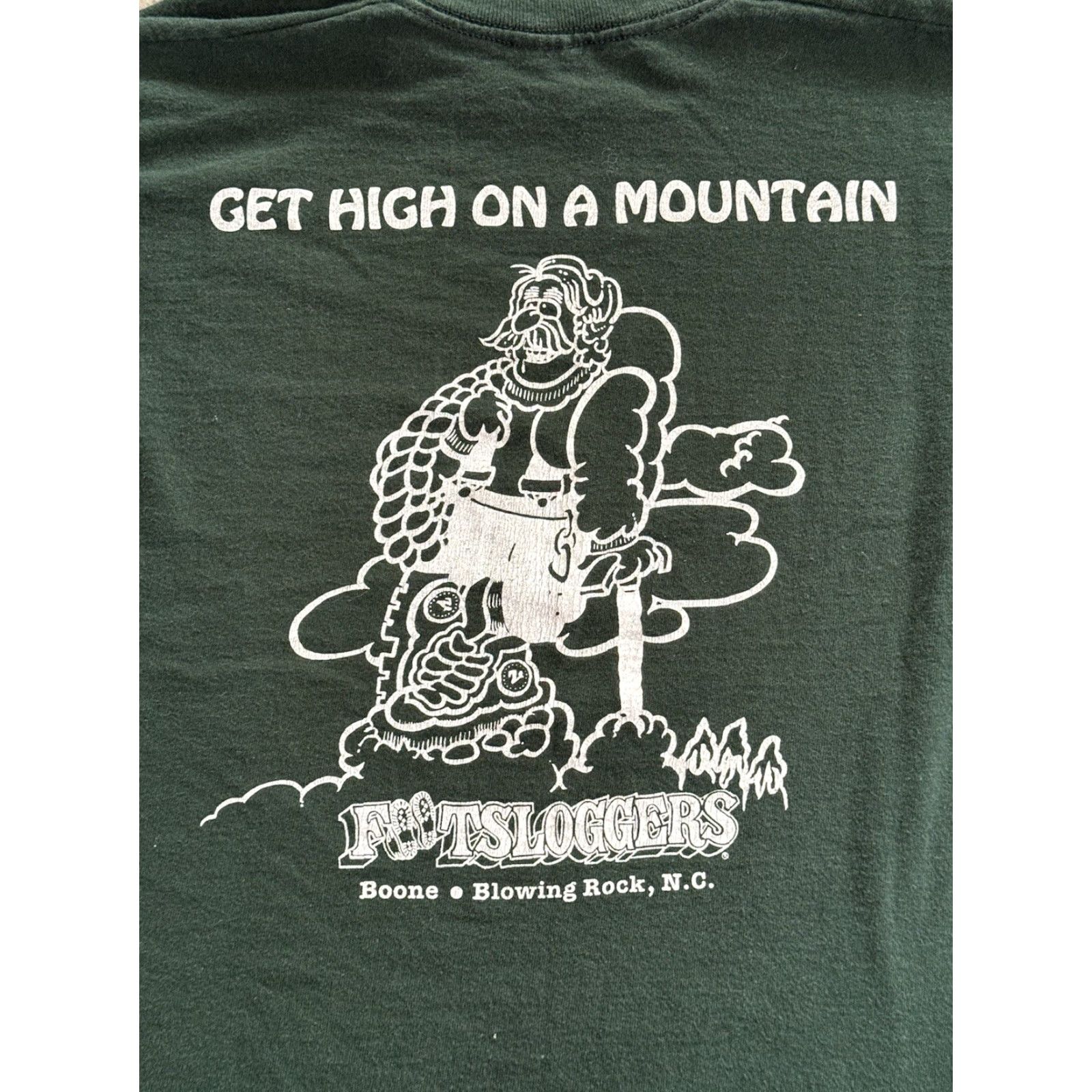 Fruit Of The Loom VINTAGE 90s Footloggers Blowing Rock NC Get High On A Mountain T Shirt Size 2XL Size US XXL / EU 58 / 5 - 2 Thumbnail