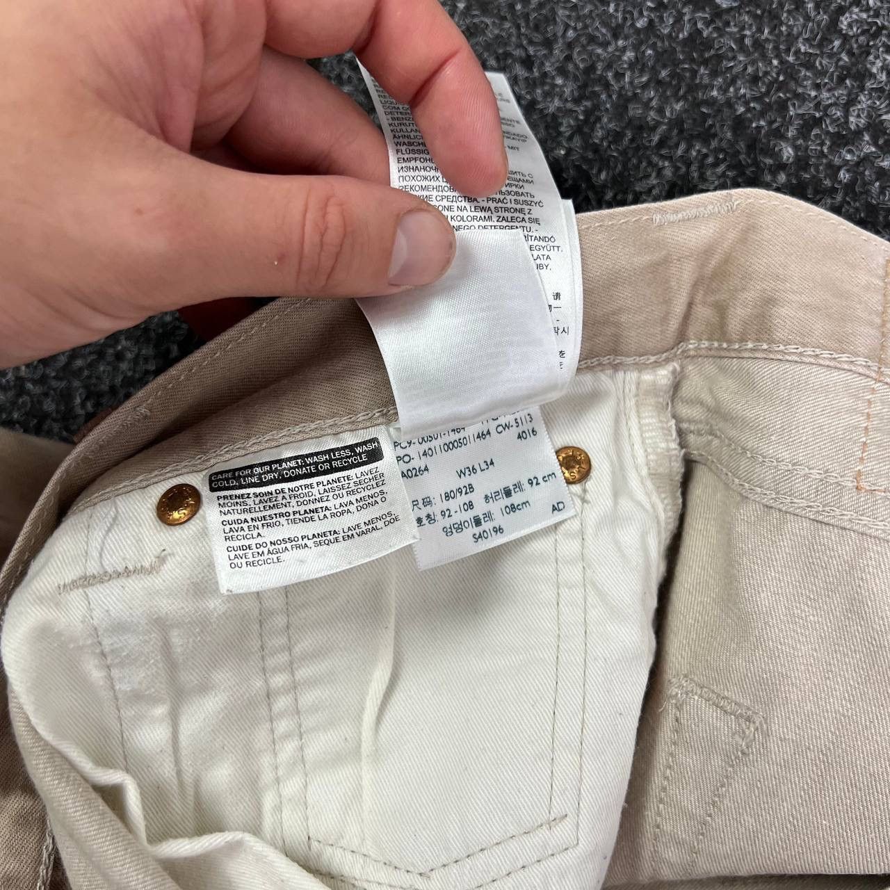 Levi's Y2k Levis 501 Denim Beige Jeans Pants Baggy Vintage Size US 36 / EU 52 - 5 Thumbnail