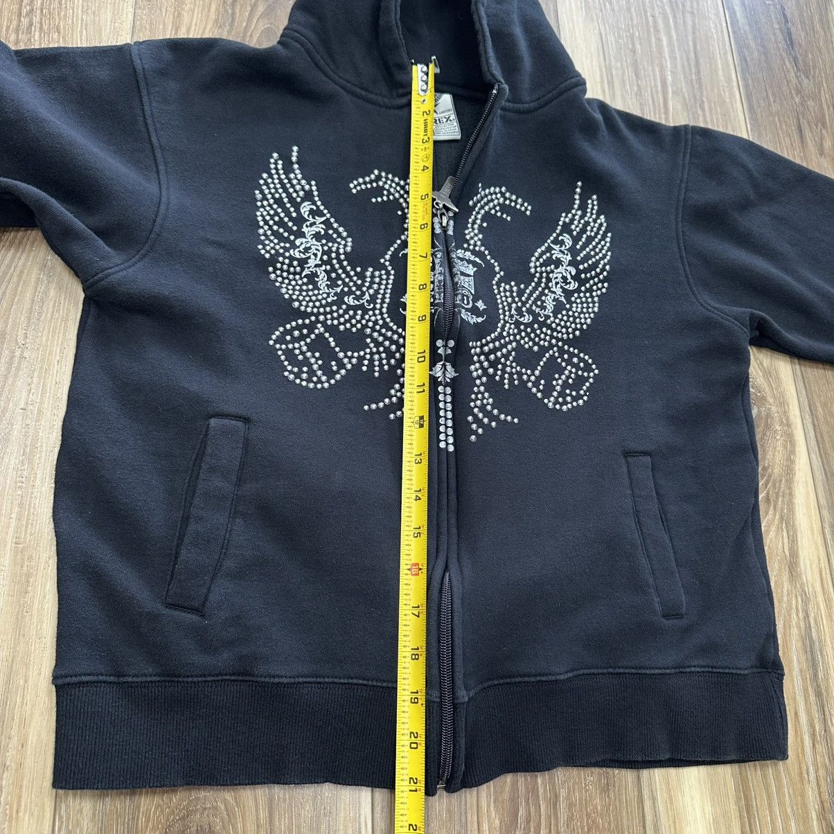 Avirex Vtg Y2K Avirex Rhinestone Eagle Skulls Hoodie Gothic Black Size M / US 6-8 / IT 42-44 - 8 Thumbnail