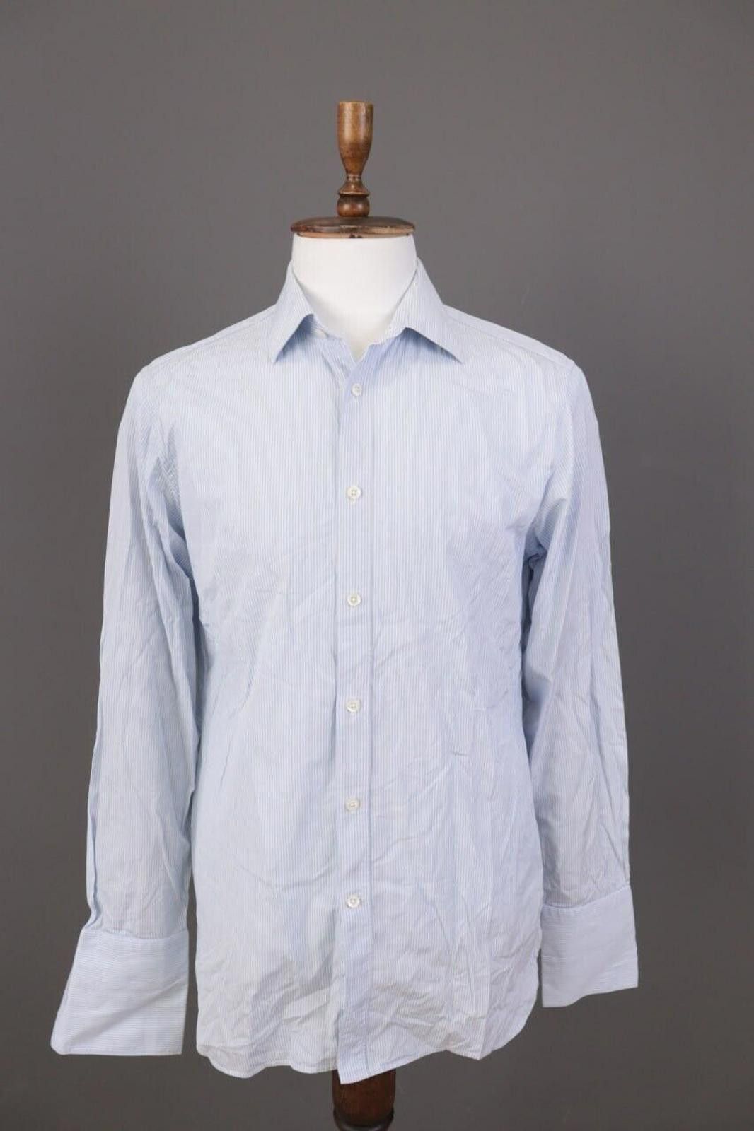 Gieves & Hawkes Gieves & Hawkes Blue Pinstripe Dress Shirt Size 41 / 16 Size US M / EU 48-50 / 2 - 1 Thumbnail