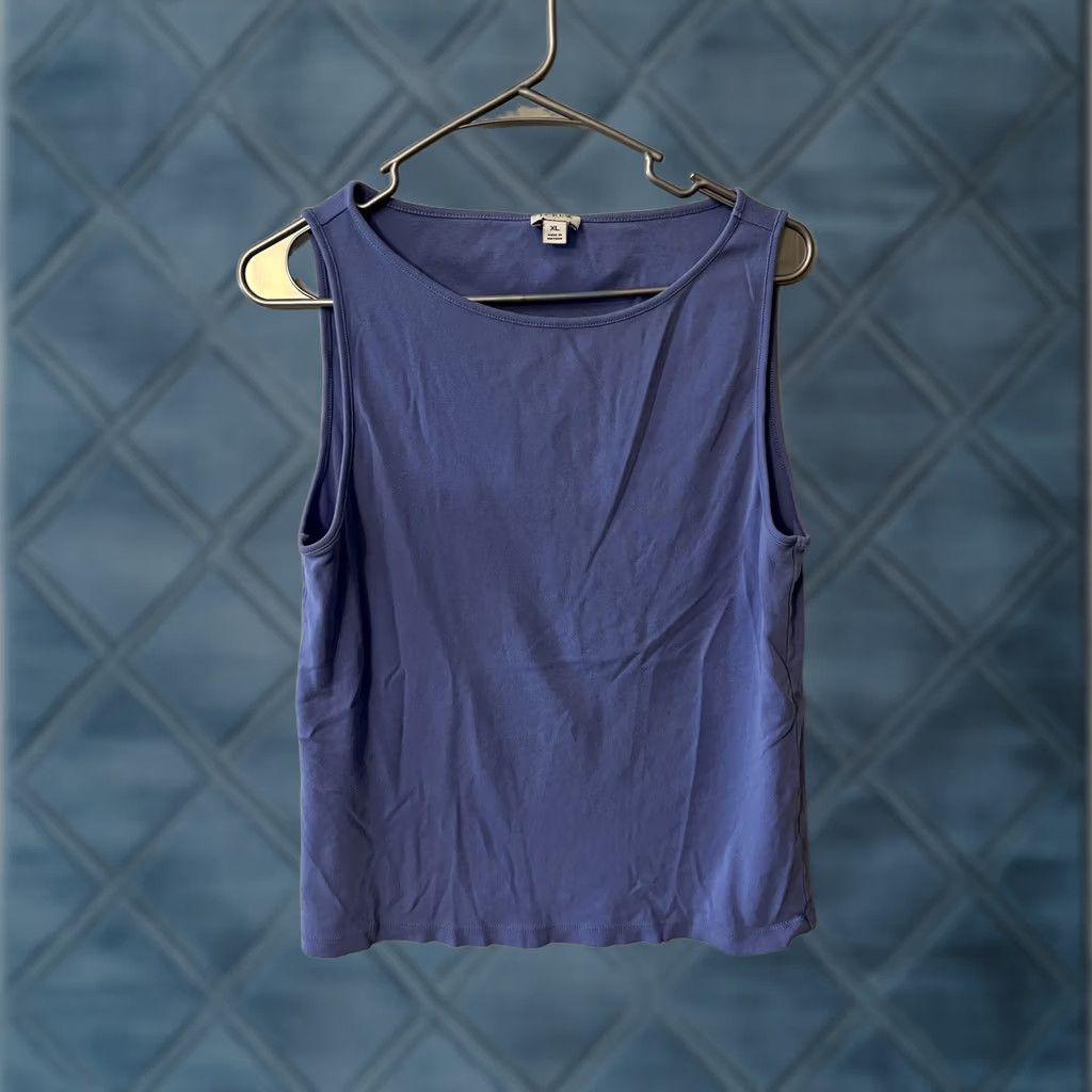 J.Crew J. CREW Blue Open-neck cami top XL 100% Cotton Women Size XL / US 12-14 / IT 48-50 - 1 Thumbnail