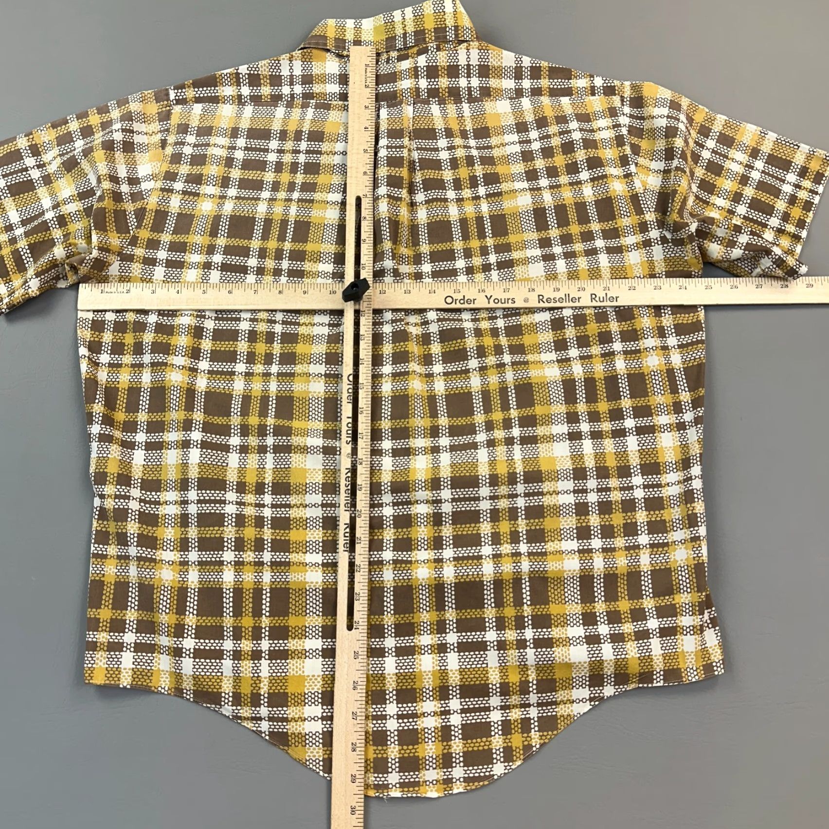 Marlboro VINTAGE Marlboro Shirt Mens XL Yellow Brown Plaid Permanent Press Button Up Size US XL / EU 56 / 4 - 5 Thumbnail