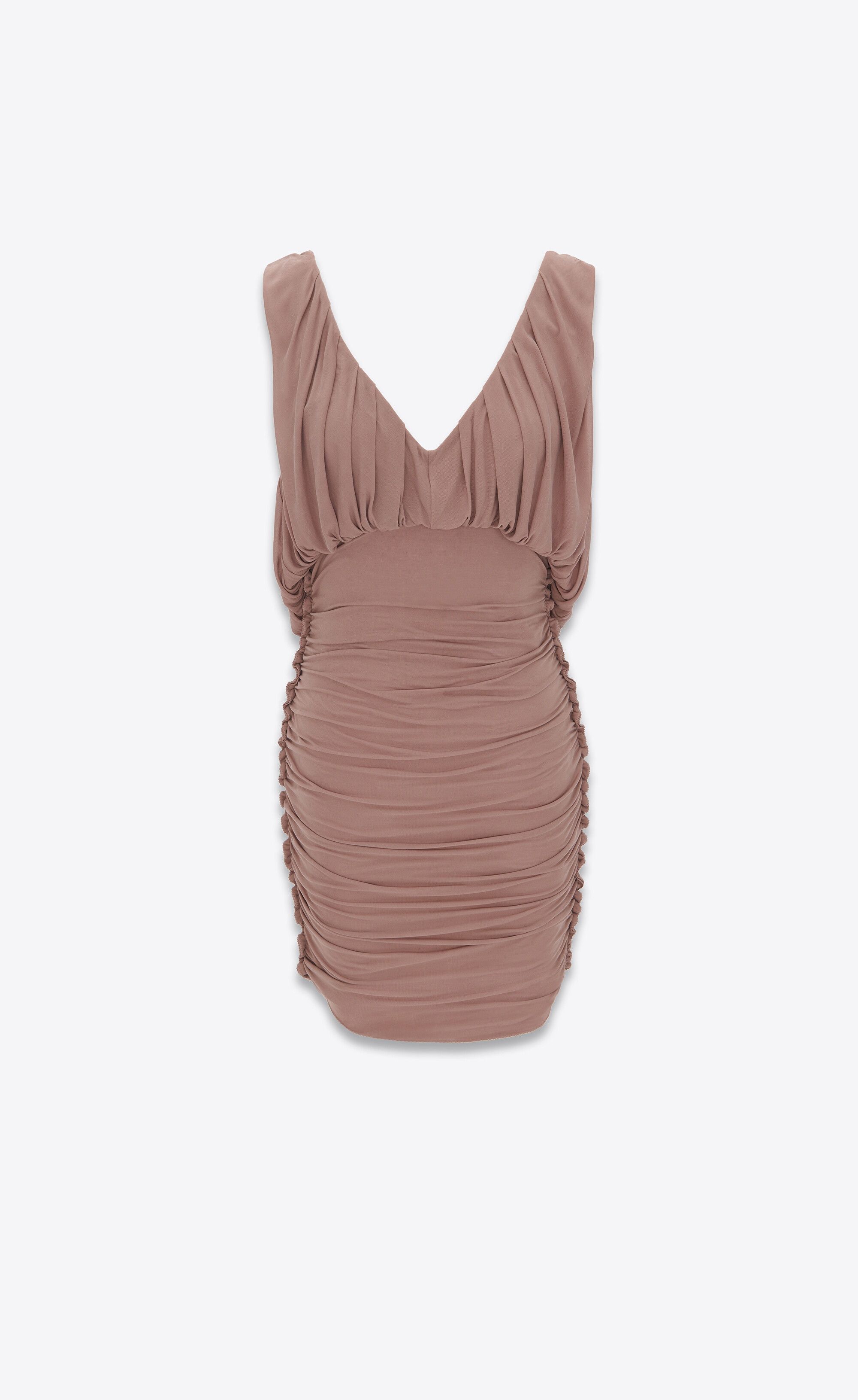 Saint Laurent Paris o1s1wg111124 Draped Dress in Jersey in Brown Size XS / US 0-2 / IT 36-38 - 1 Thumbnail