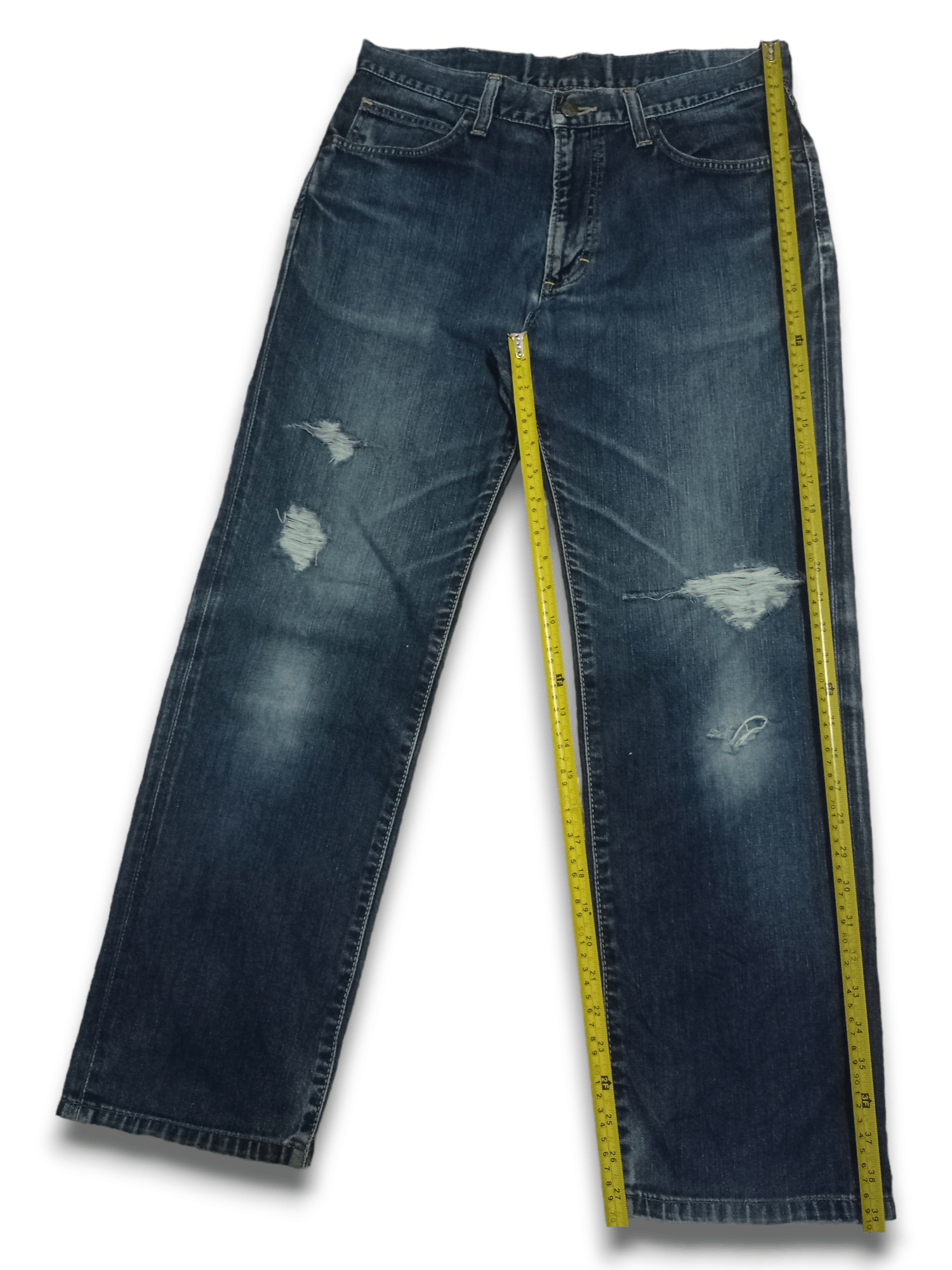 Wrangler Vintage Wrangler Blue Wash Distressed Baggy Jeans 32x28 Size US 32 / EU 48 - 9 Thumbnail