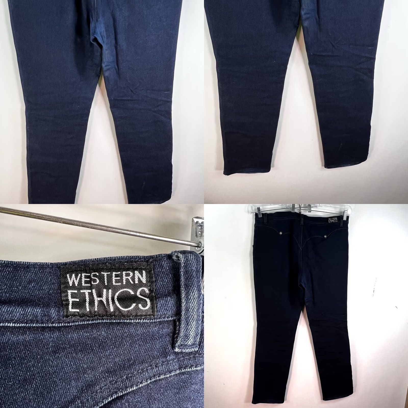 Denime VINTAGE Western Ethics Jeans Bootcut Denim Womens Plus 42x36 Blue Dark 18 High Rise Zip Pockets Cowboy Western Mens Girls Size 40" / US 18 - 8 Thumbnail
