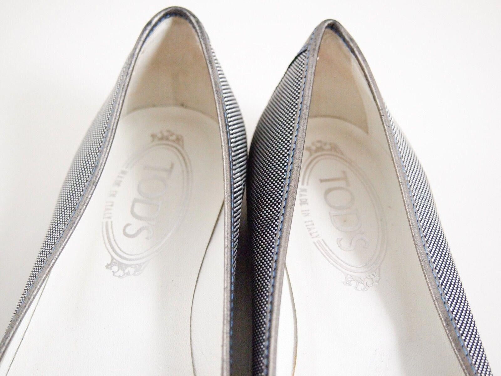Tod's Tod's Moccasin Flats Black Suede Gray Canvas EU 38 US 8 Size US 8 / IT 38 - 7 Thumbnail