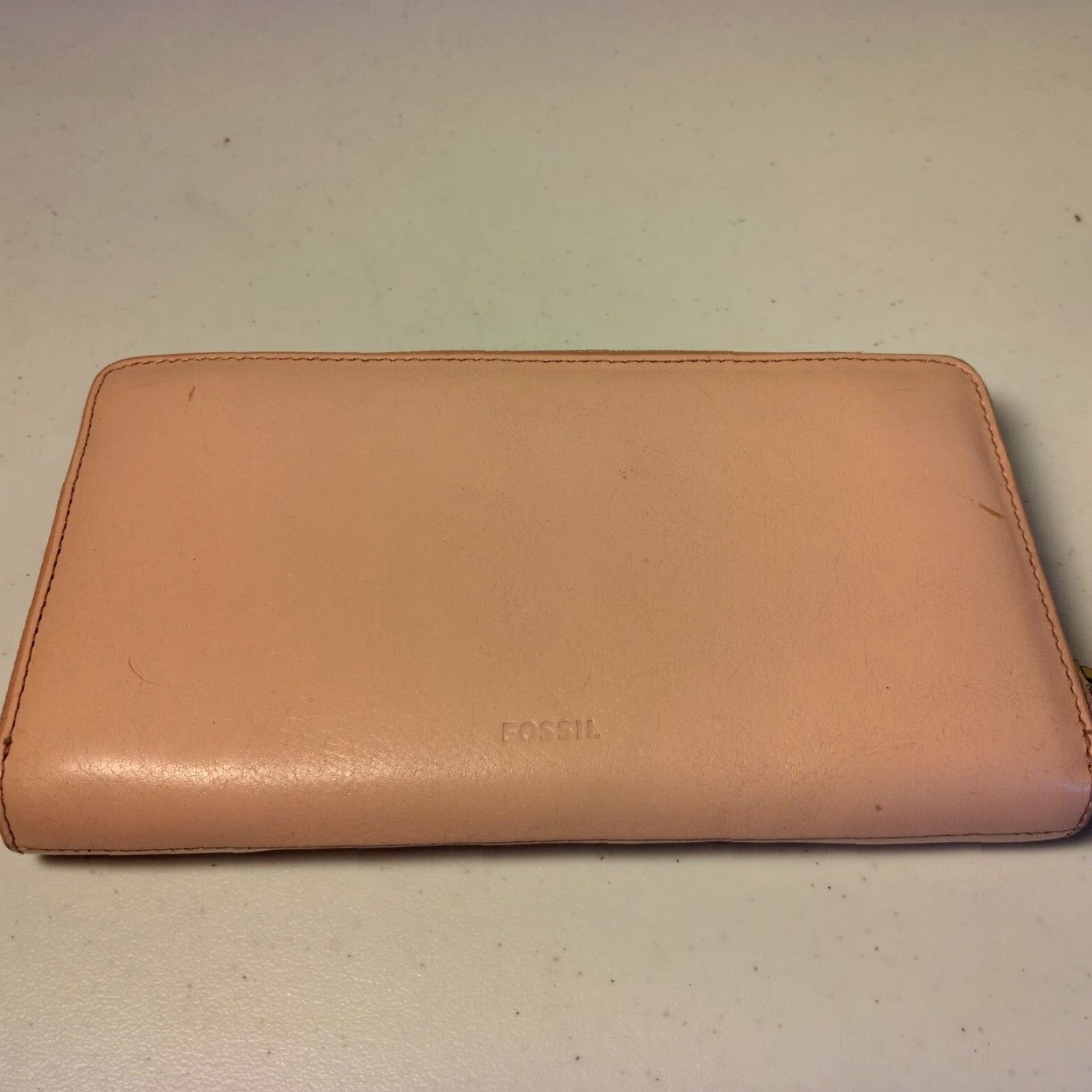 Fossil Fossil Wallet Clutch Leather Pink Dusty Rose Zip-Around Men? Women? Size ONE SIZE - 5 Thumbnail