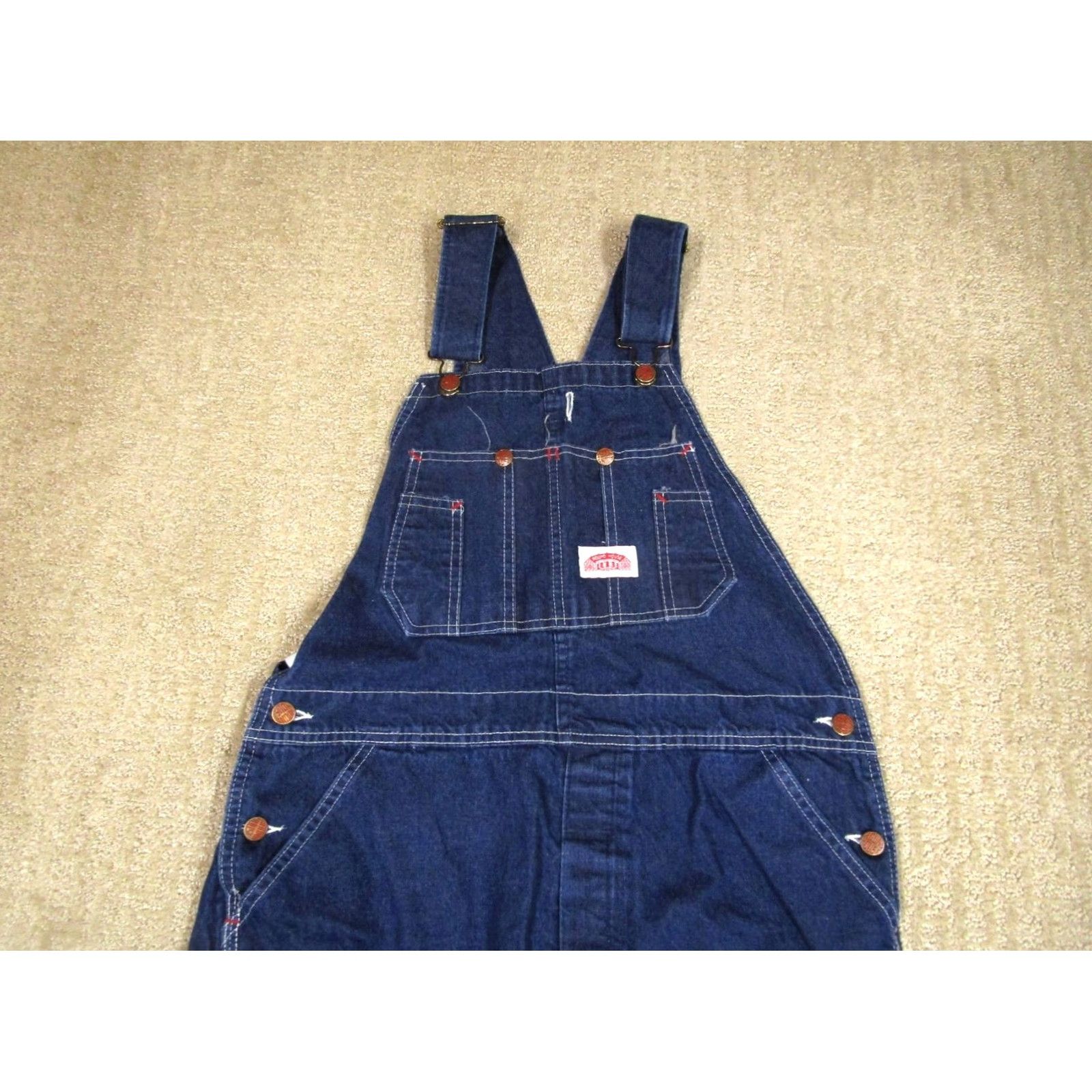 Vintage Roundhouse Jeans Overalls Men 36x34 Blue Denim 5-Pocket Logo Dark Wash Relaxed Straight 36 Mens Jeans Size US 36 / EU 52 - 2 Thumbnail