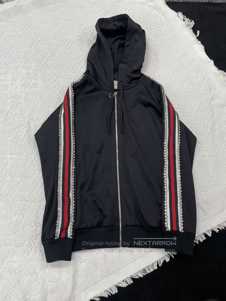 Gucci Gucci Hooded jacket with black sleeves and side rhinestone Size US M / EU 48-50 / 2 - 1 Thumbnail