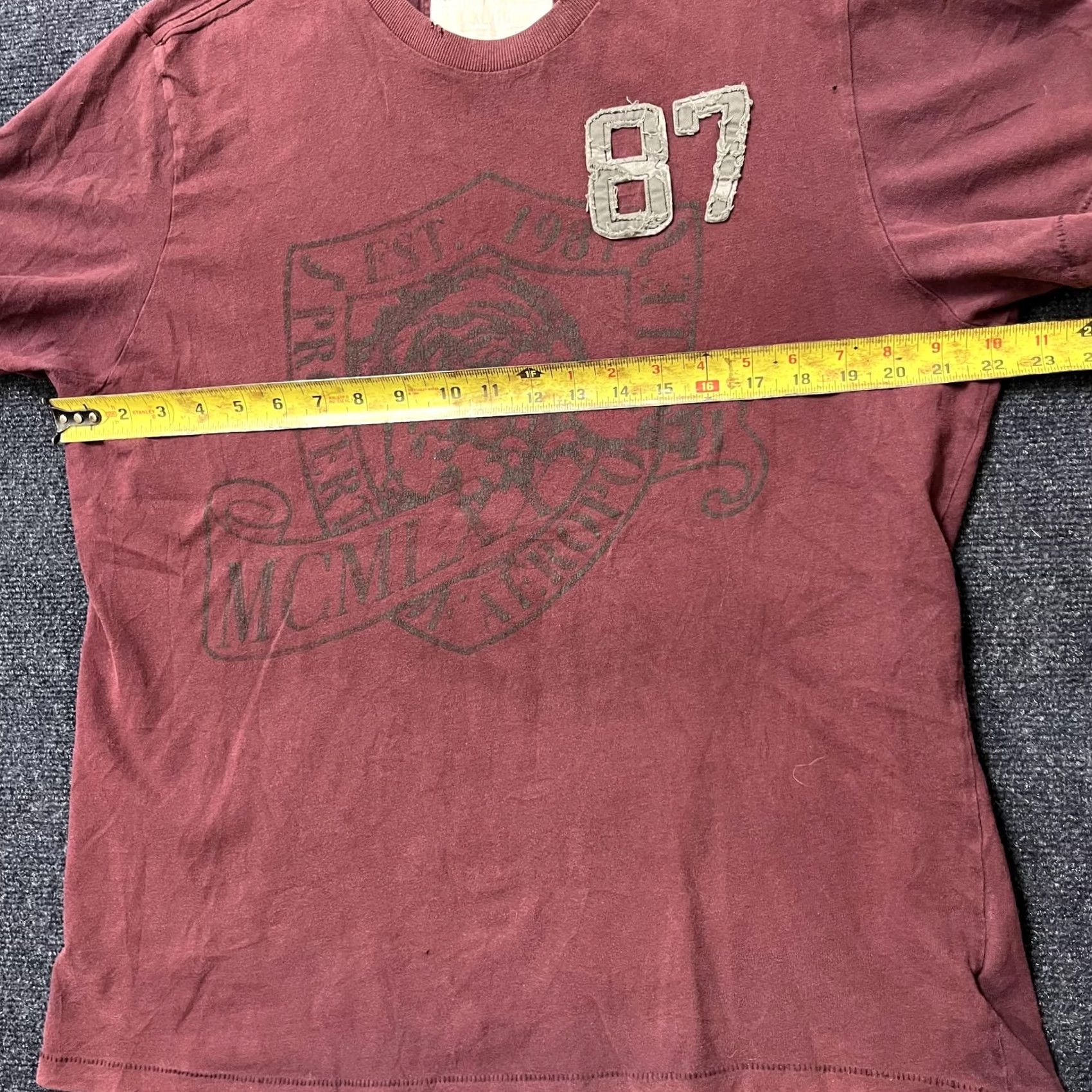 Aeropostale Y2K Aeropostale Shirt Mens XL Red 87 Crest Logo College Varsity Tee T-Shirt Size US XL / EU 56 / 4 - 7 Thumbnail