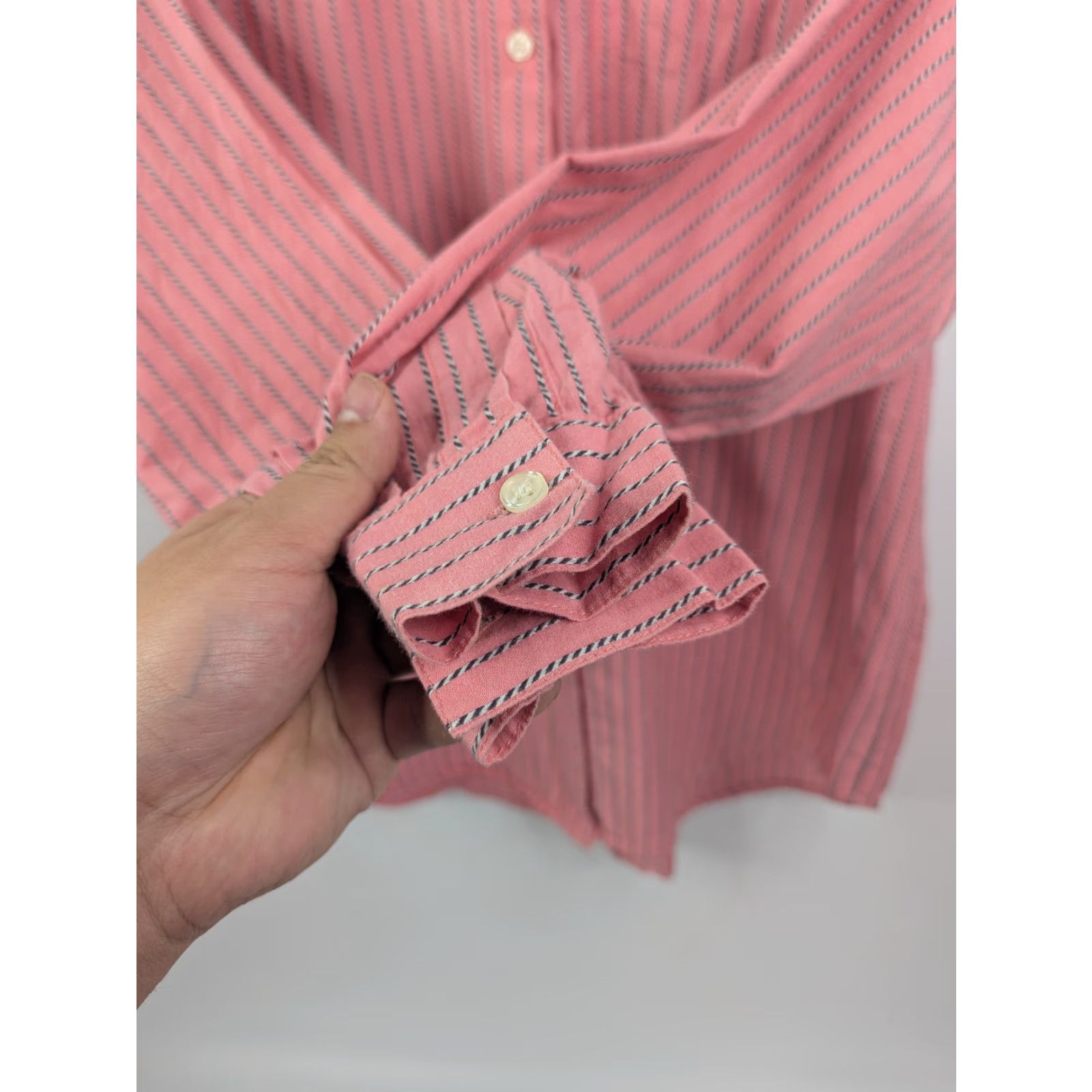 Levi's Vtg Levi’s Dockers Pink Striped Cotton Button Long Sleeve Western Shirt Size M / US 6-8 / IT 42-44 - 3 Thumbnail