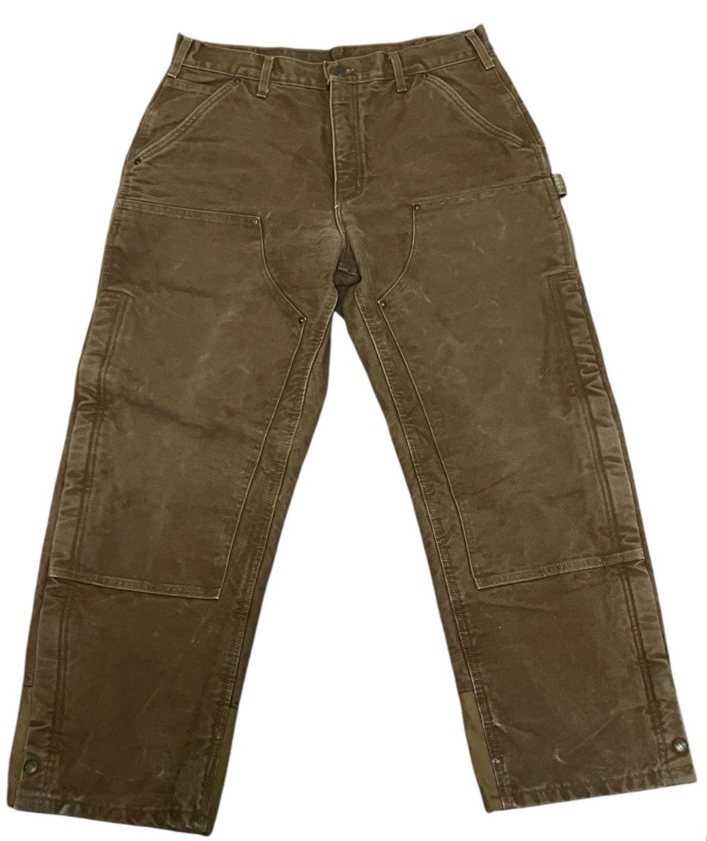 Carhartt Carhartt B194 Double Knee Lined Pants Brown 33x30 Size US 33 - 1 Thumbnail