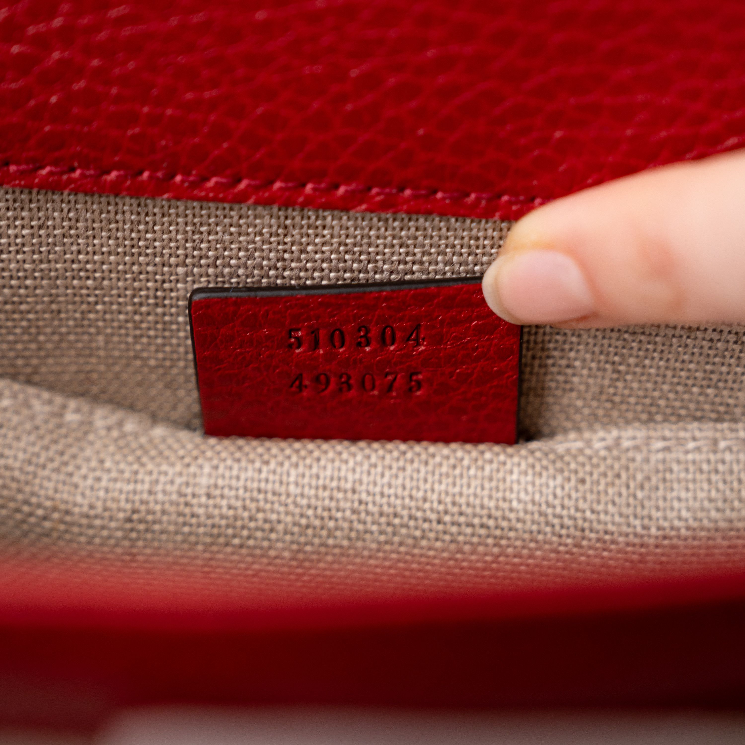 Gucci Gucci GG Dollar Calf Red Chain Handbag Leather Bag Size ONE SIZE - 8 Thumbnail