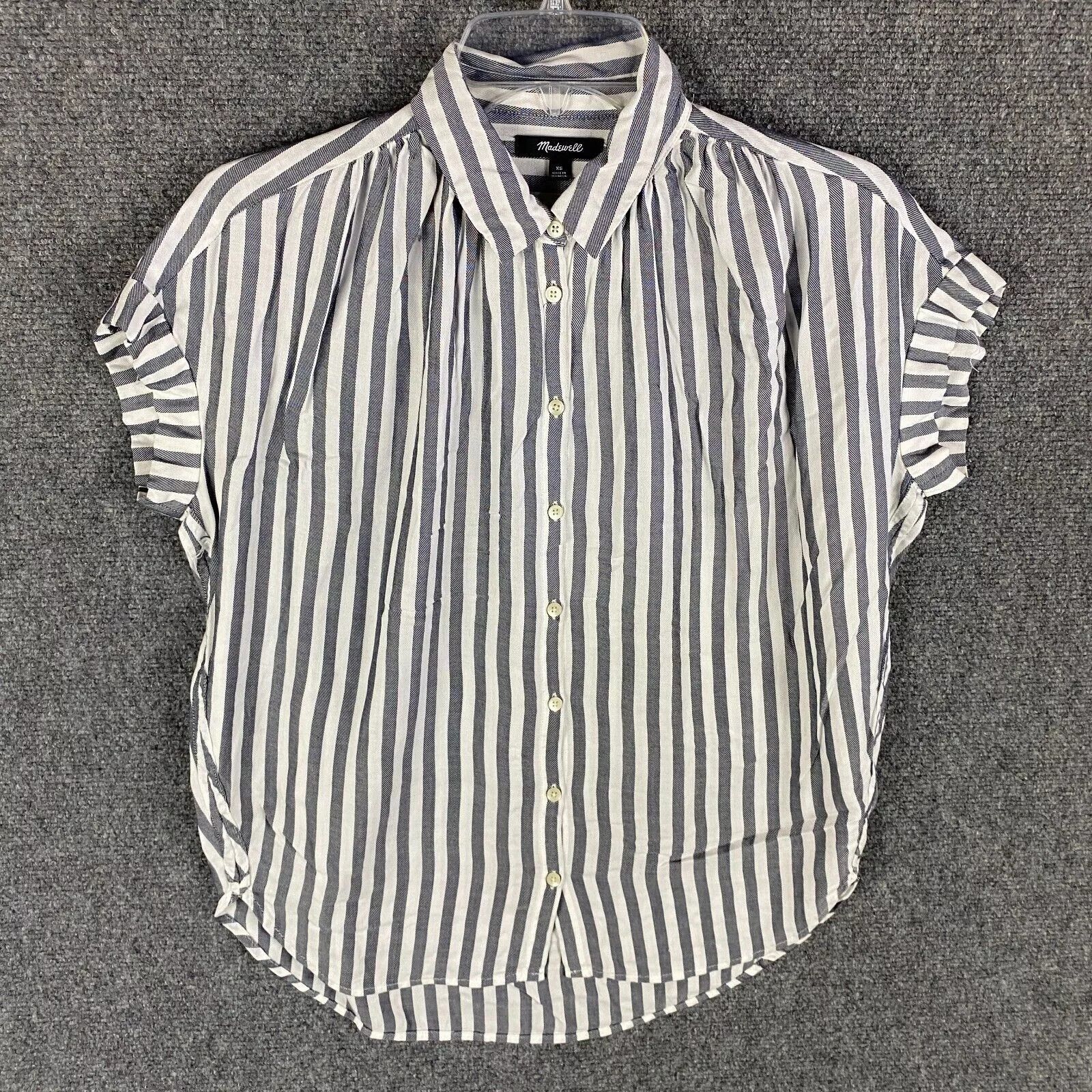 Madewell Madewell Button Up Top Women's XS Striped Half Sleeve Size XS / US 0-2 / IT 36-38 - 1 Thumbnail