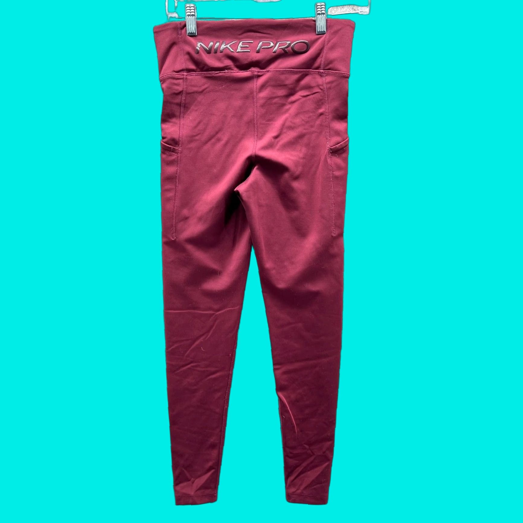 Nike Nike Pro Leggings Women Medium Red Dri Fit Pro Luxe Skinny Inseam 26 in Pants Casual" Size 32" / US 10 / IT 46 - 1 Thumbnail