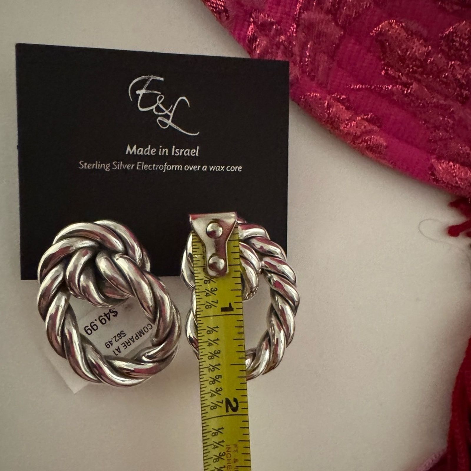 Other E&L Silver electroform Twisted Hoop Earrings Size ONE SIZE - 15 Thumbnail
