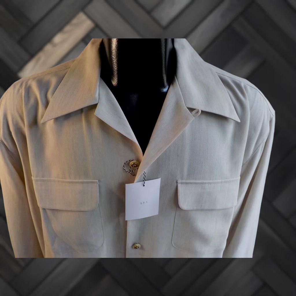Vintage PRONTI Shirt Men XL Beige 2 Chest Pockets Point Collar Button-Front Micro Polyester NWT Size US XL / EU 56 / 4 - 1 Thumbnail