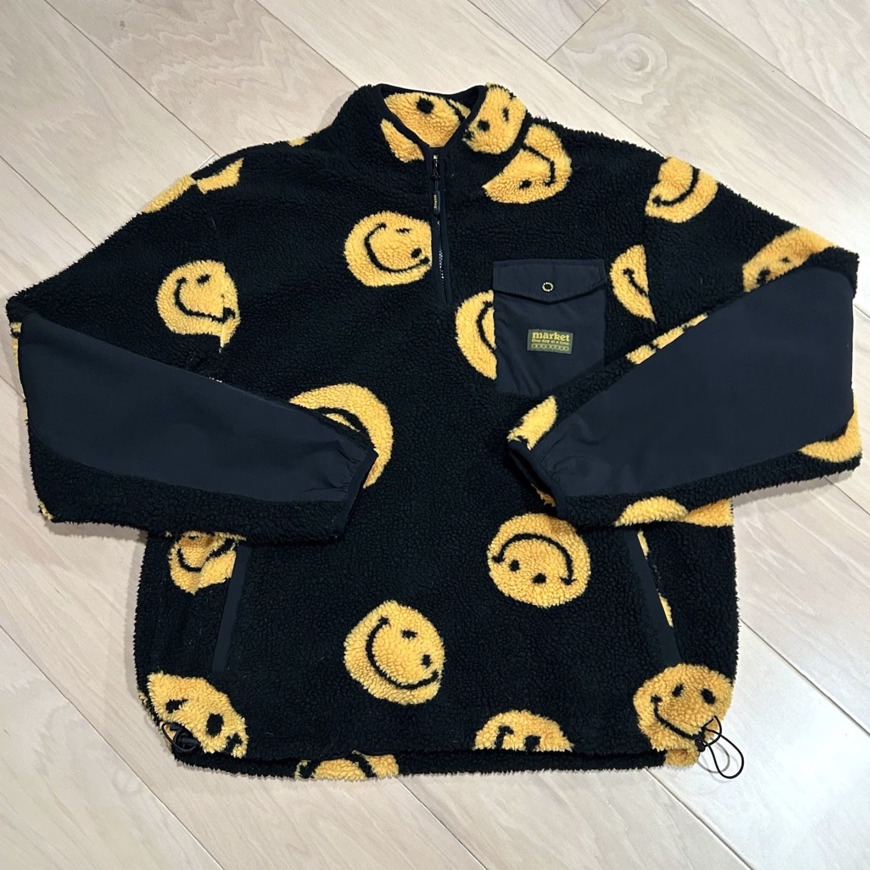 Market MARKET Smiley AOP Jacket Pullover Black Men's XL Shirt? Size US XL / EU 56 / 4 - 2 Thumbnail