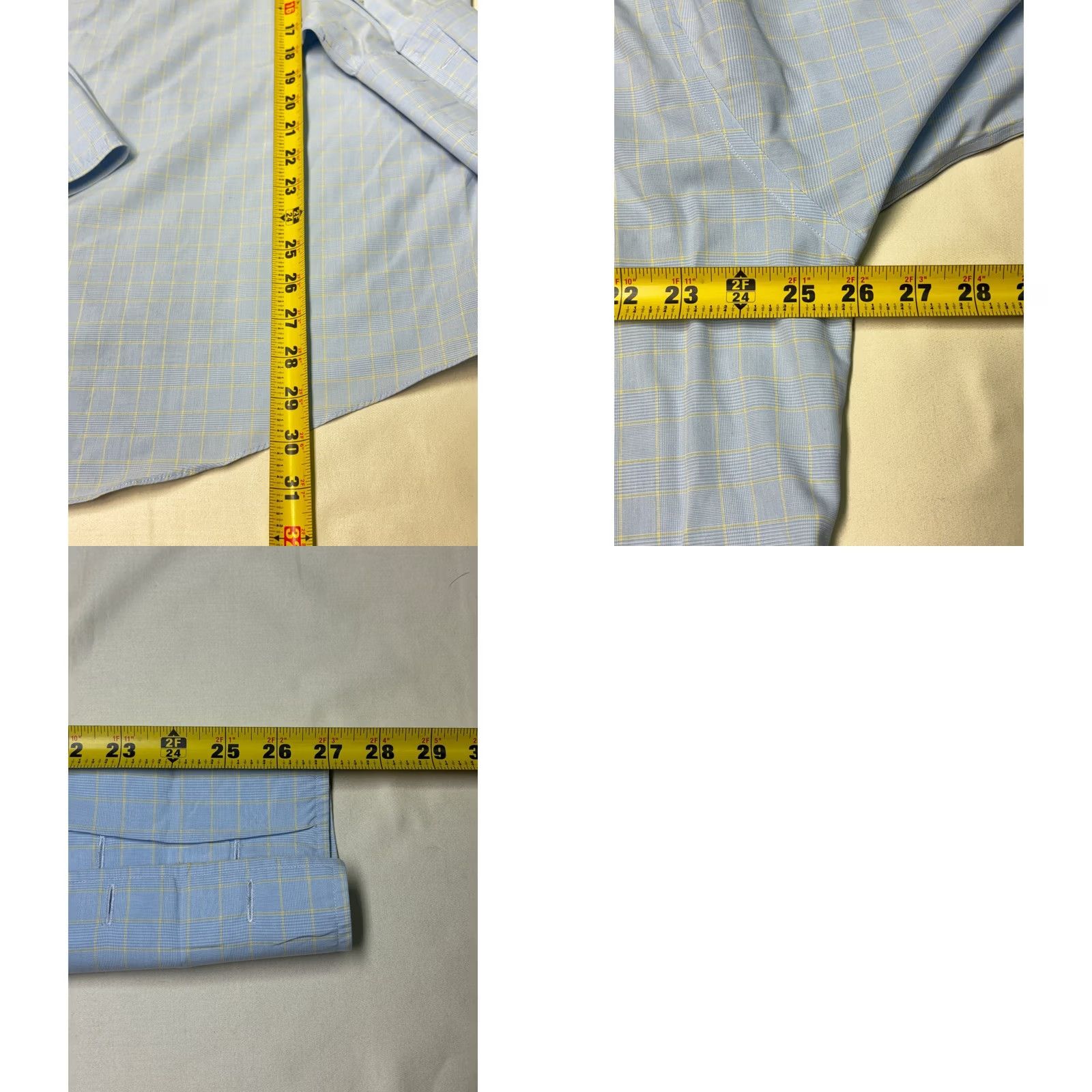 Brooks Brothers Brooks Brothers Dress Shirt Mens Long Sleeve Plaid 100% Cotton Traditional Fit 16-33 Blue Yellow Collar Point Size 42R - 8 Thumbnail