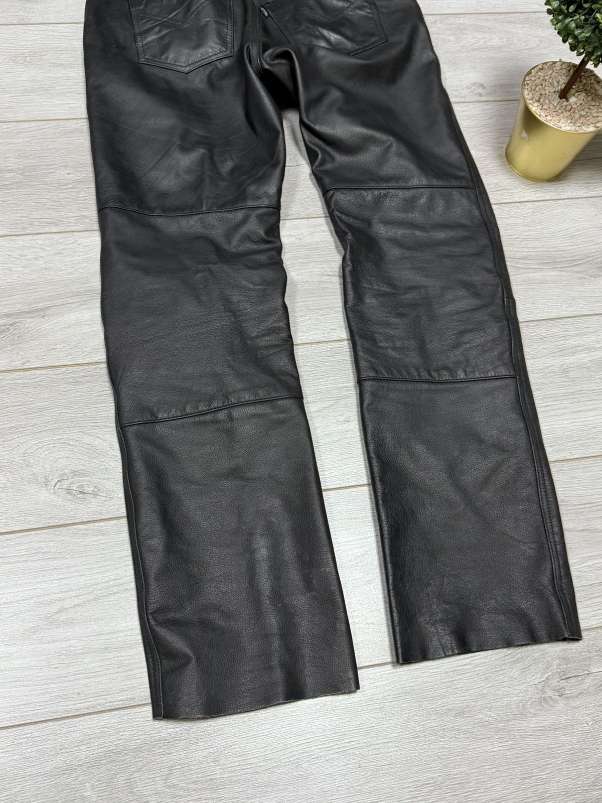 Vintage Polo racing vintage leather pants straight 36 size Size US 36 / EU 52 - 9 Thumbnail