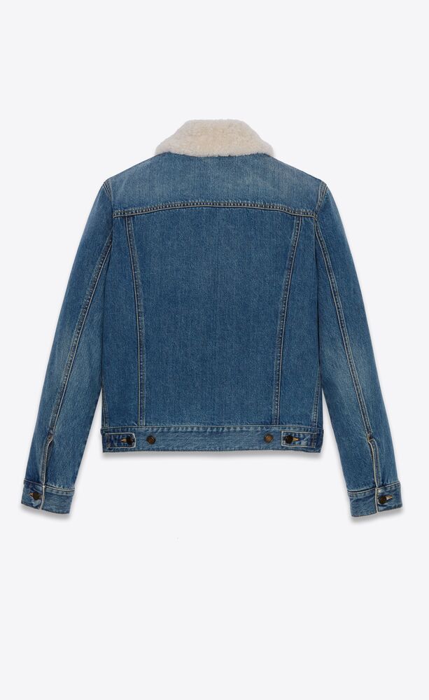 Saint Laurent Paris o1s1wg110924 Boyfriend Jacket in Used '70s Denim in Blue Size S / US 4 / IT 40 - 3 Thumbnail