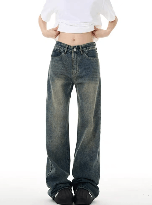 Japanese Brand × Jean High Street Washed Distressed Loose Straight Bootcut Jeans Size US 32 / EU 48 - 1 Thumbnail
