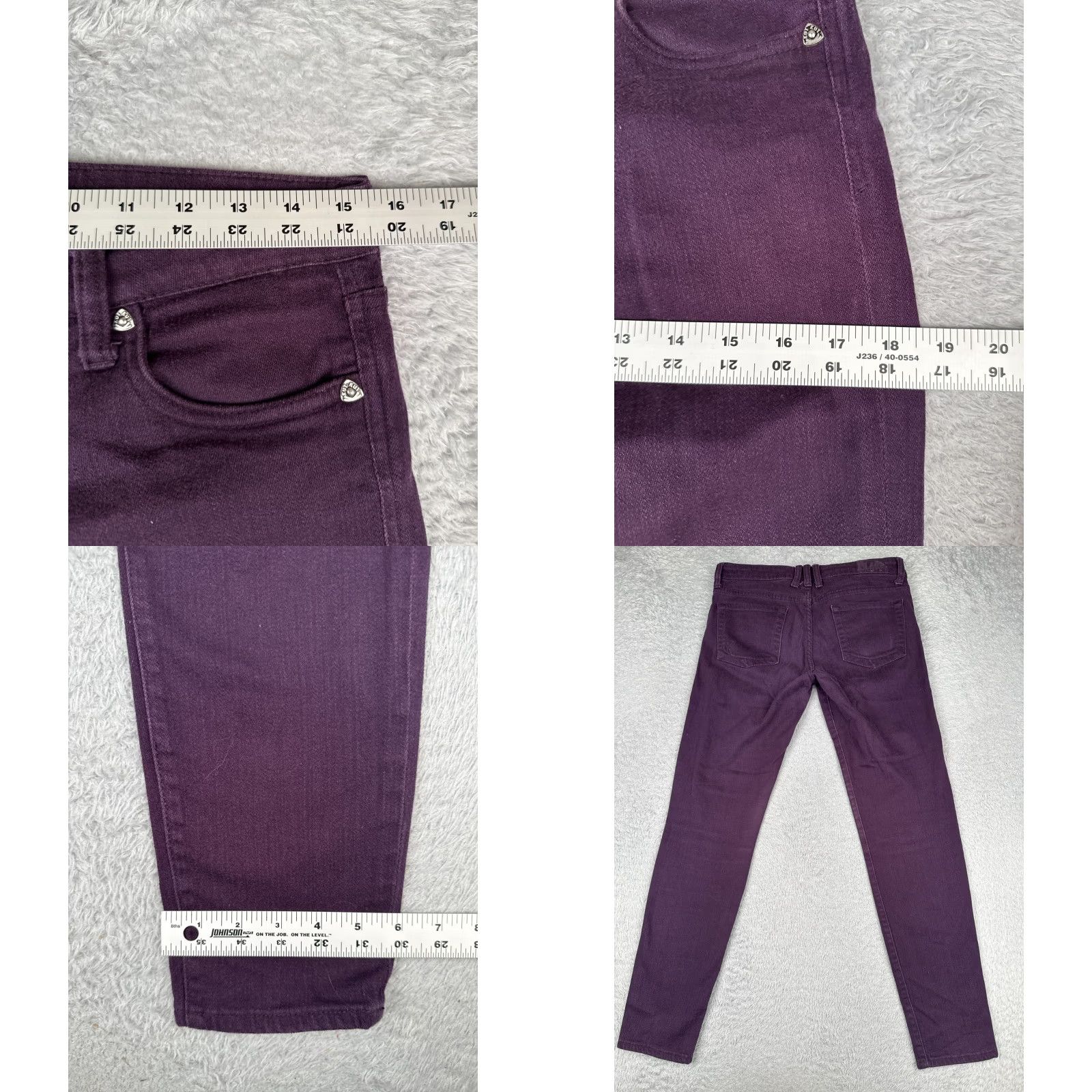 Vintage KUT from the Kloth Diana Skinny Jeans Women 6 Purple Low Rise 30x30 Cotton Blend Denim 5-Pocket Distressed Stretch Vintage No Size 28" / US 6 / IT 42 - 9 Thumbnail