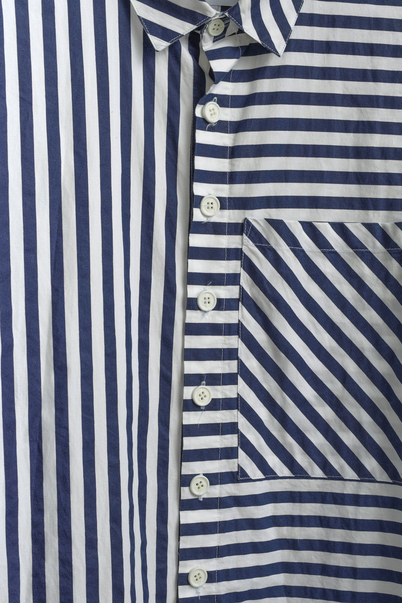 Sunnei Sunnei White Blue Striped Cotton Button Up Shirt Size US L / EU 52-54 / 3 - 7 Thumbnail