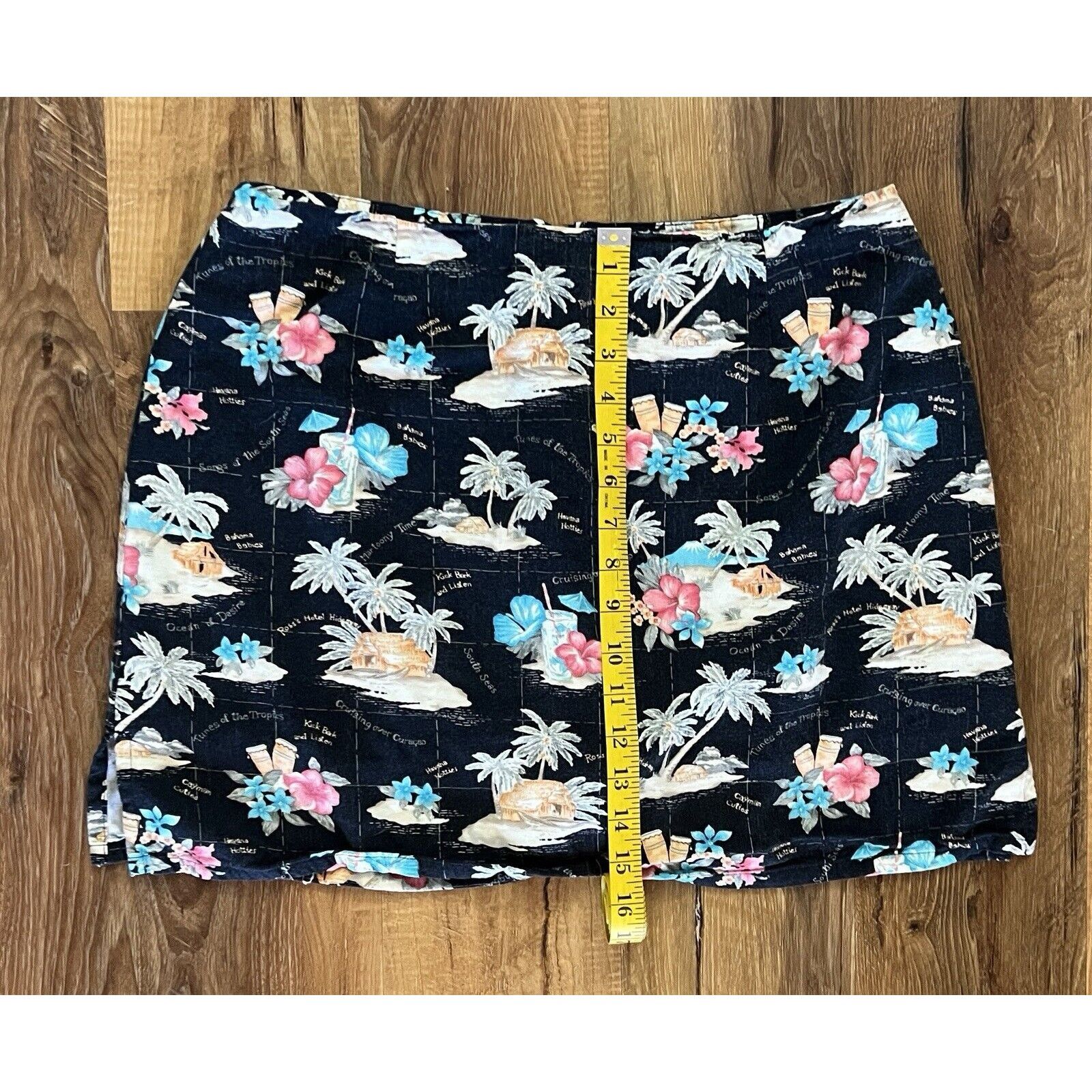 Other La Cabana Women's Size 14 Black Navy Hawaiian Print Skort Size 36" / US 14 / IT 50 - 3 Thumbnail