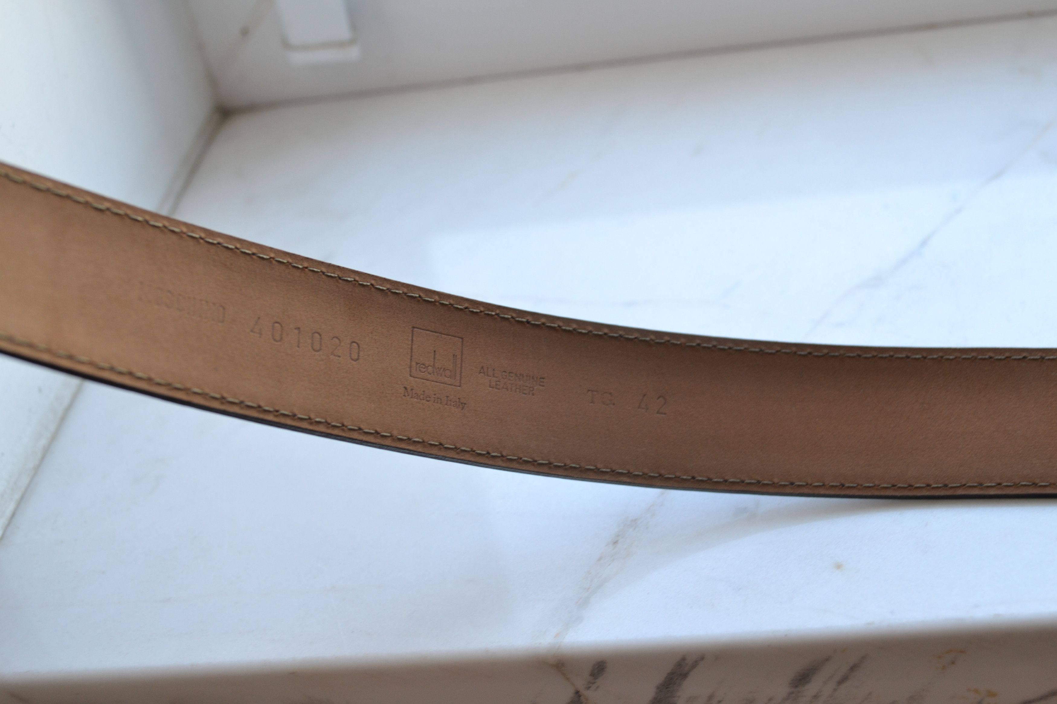Moschino MOSCHINO Belt Leather Logo Vintage 90s Buckle Gold Size ONE SIZE - 4 Thumbnail