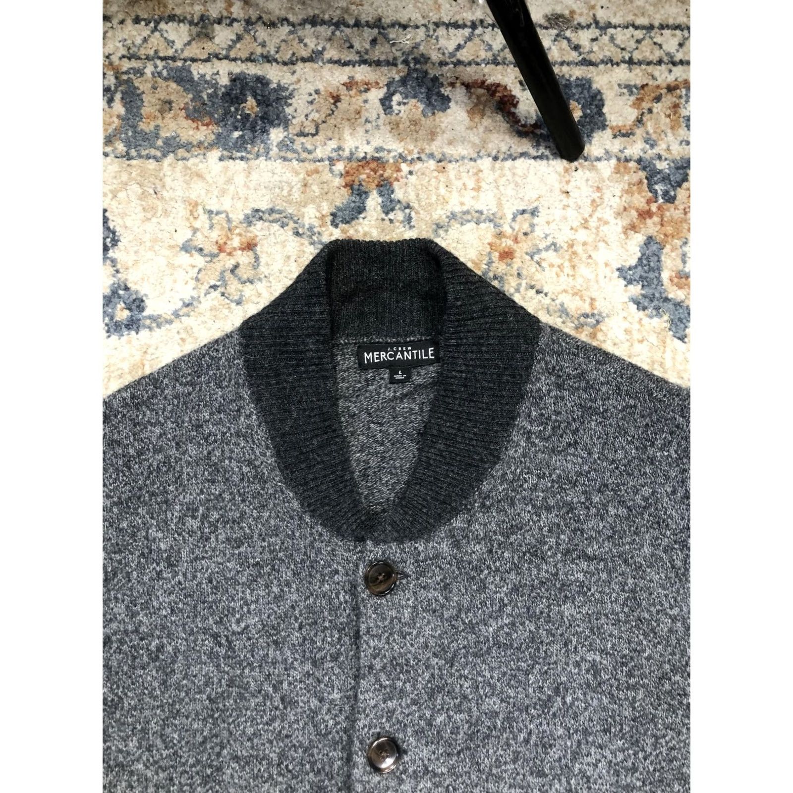 J.Crew J.Crew Mercantile Cardigan Sweater Mens Large Gray Lambswool Button Front Knit Size US L / EU 52-54 / 3 - 2 Thumbnail