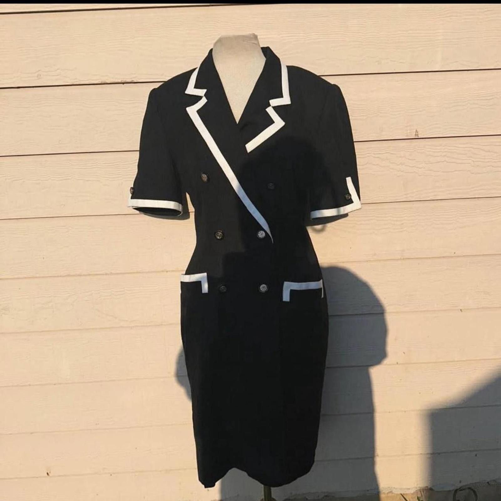 Other Black and white vintage 80s dress dress # Size M / US 6-8 / IT 42-44 - 1 Thumbnail
