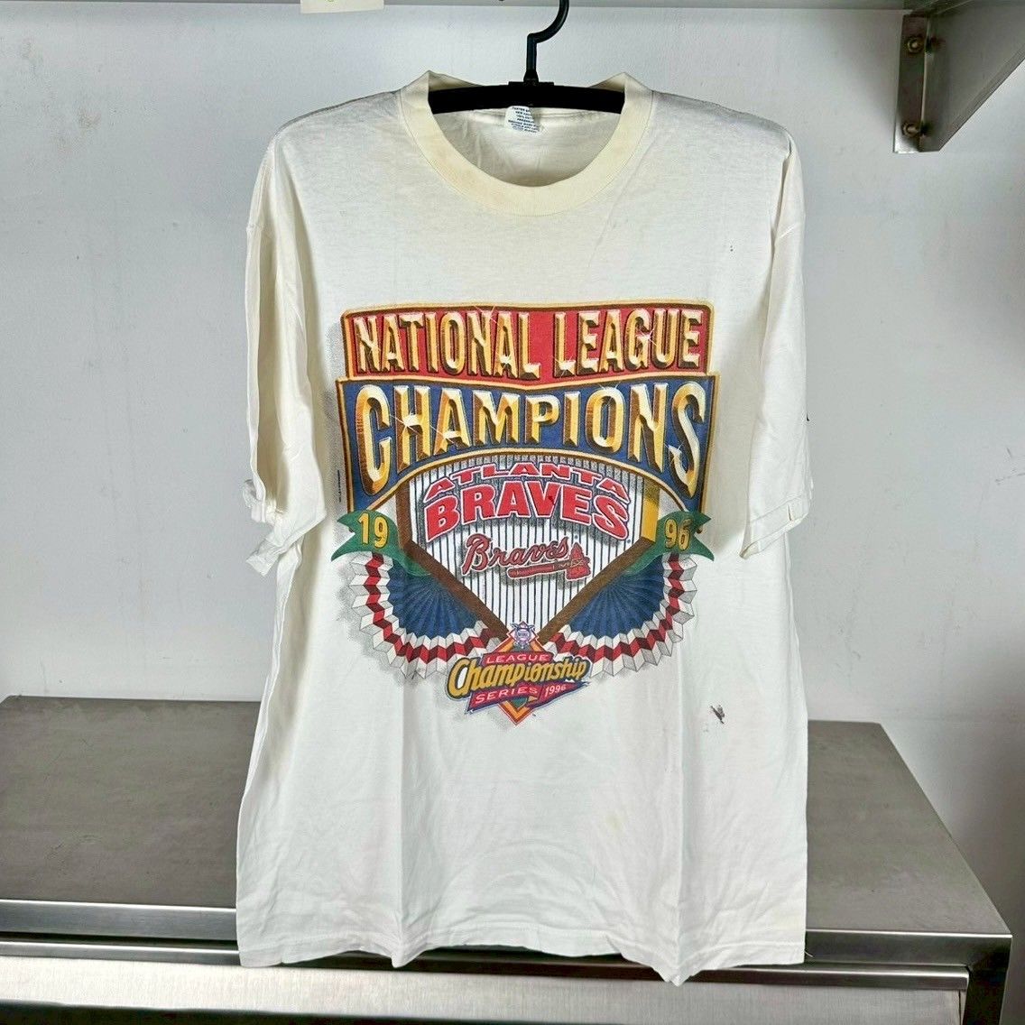 Vintage Vintage 1996 Atlanta Braves League Champions MLB Starter Tee Size US XL / EU 56 / 4 - 1 Thumbnail