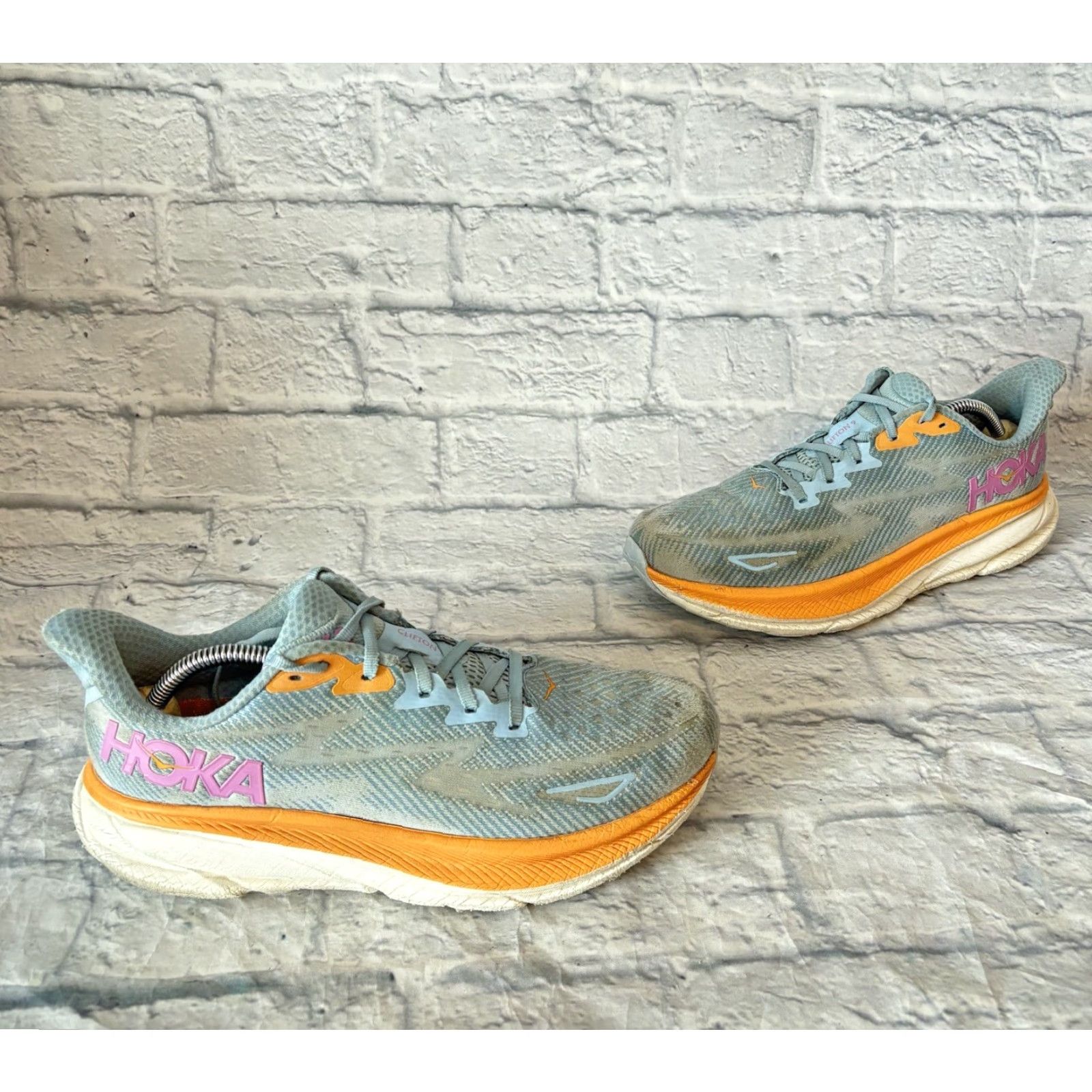 Vintage Hoka One One Clifton 9 Blue Running Sneakers Women’s 9.5 B Shoes Athletic Casual All Season Size US 10 / IT 40 - 2 Thumbnail