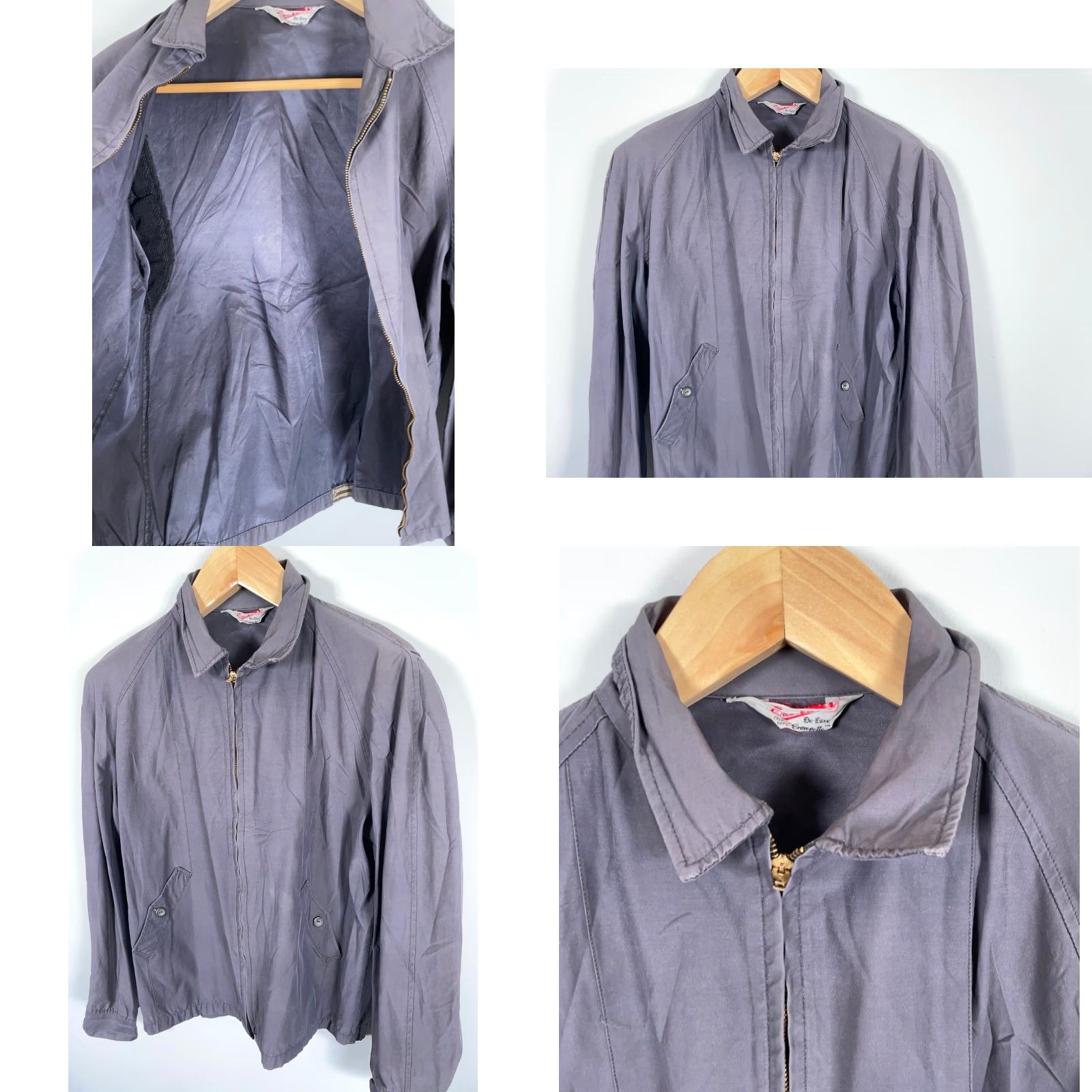 Etro VINTAGE Cranbrook Jacket Mens M Gray 60s Conmatic Zip Up Unlined Bomber Preppy Retro Softshell Pockets Full Zip Size US M / EU 48-50 / 2 - 8 Thumbnail