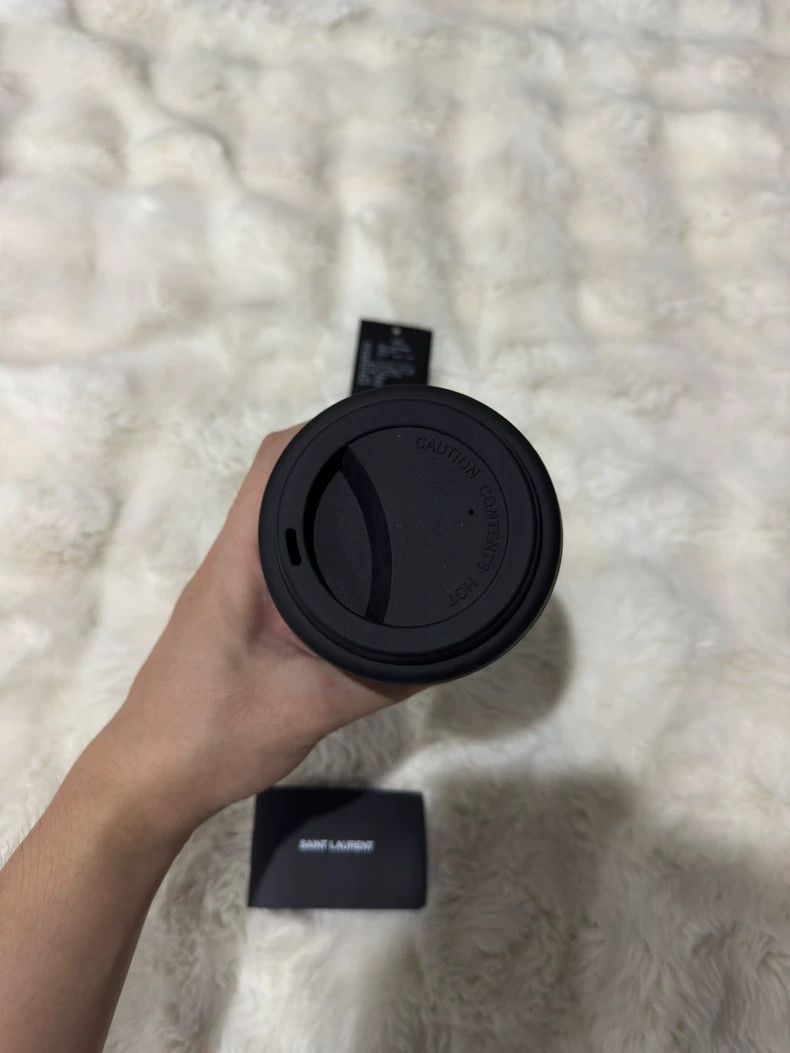 Saint Laurent Paris Saint Laurent Paris Pure black classic logo water cup Size ONE SIZE - 3 Thumbnail