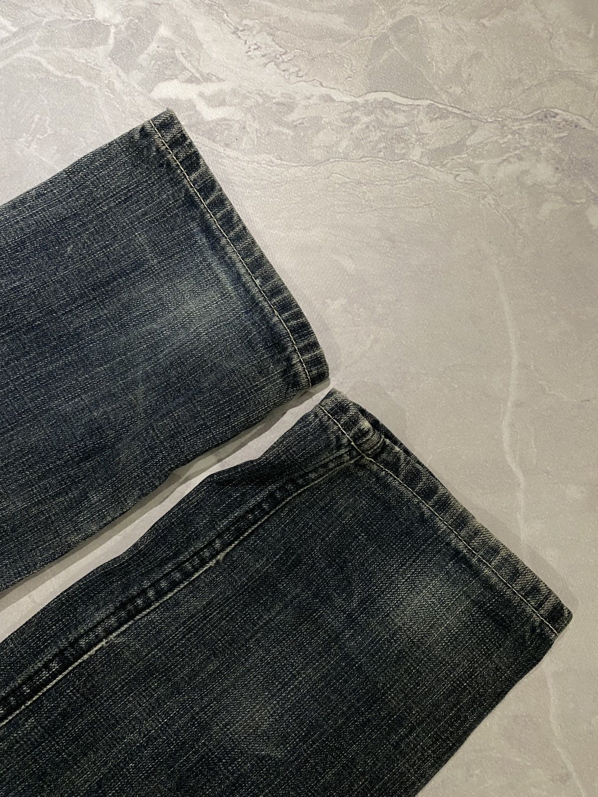Lee Lee Raw Grunge Destroyed Washed Jean / Drip Slim Y2K Size US 28 / EU 44 - 9 Thumbnail